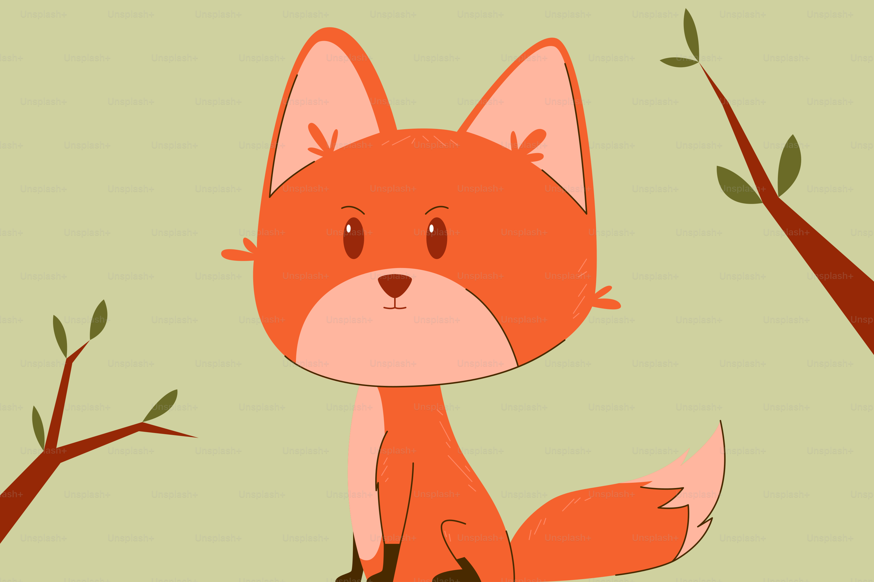 Un joli renard est assis avec une expression douce. vectoriel – Image de  Animal sur Unsplash, image size:3000x2000