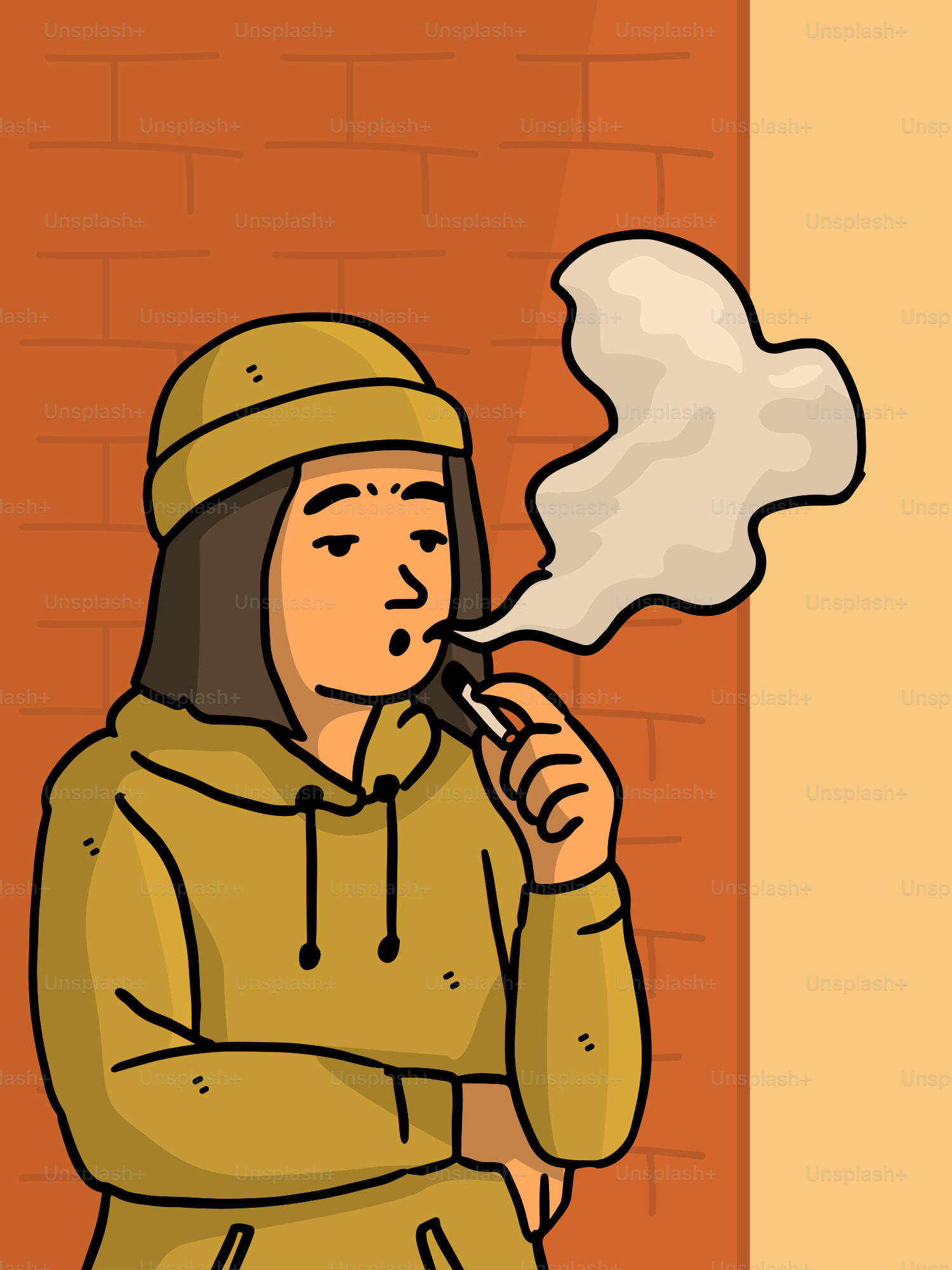 Una persona exhala humo de un vapeador.