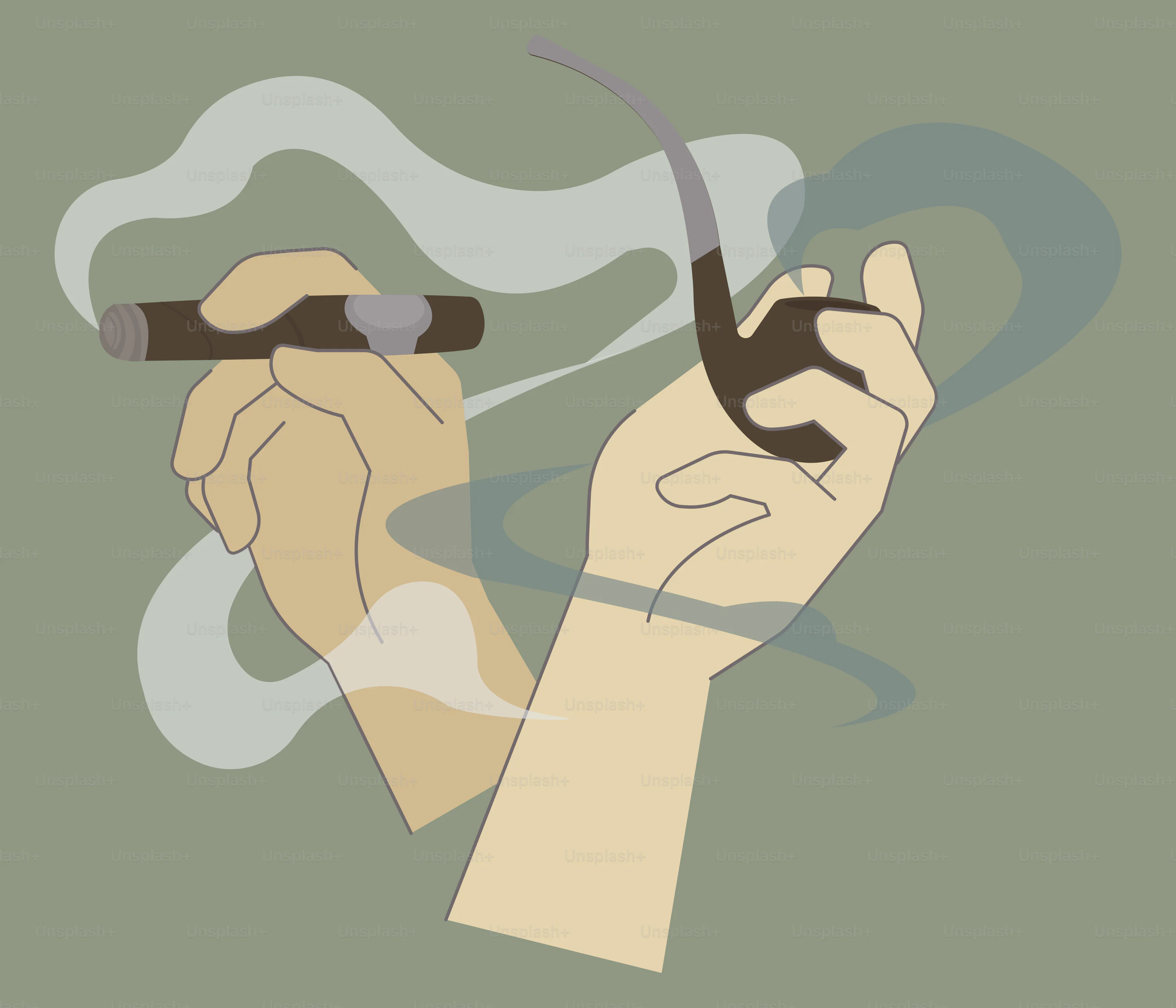 hand holding cigarette reference High-Res Vector Graphic Hands hold a cigar and