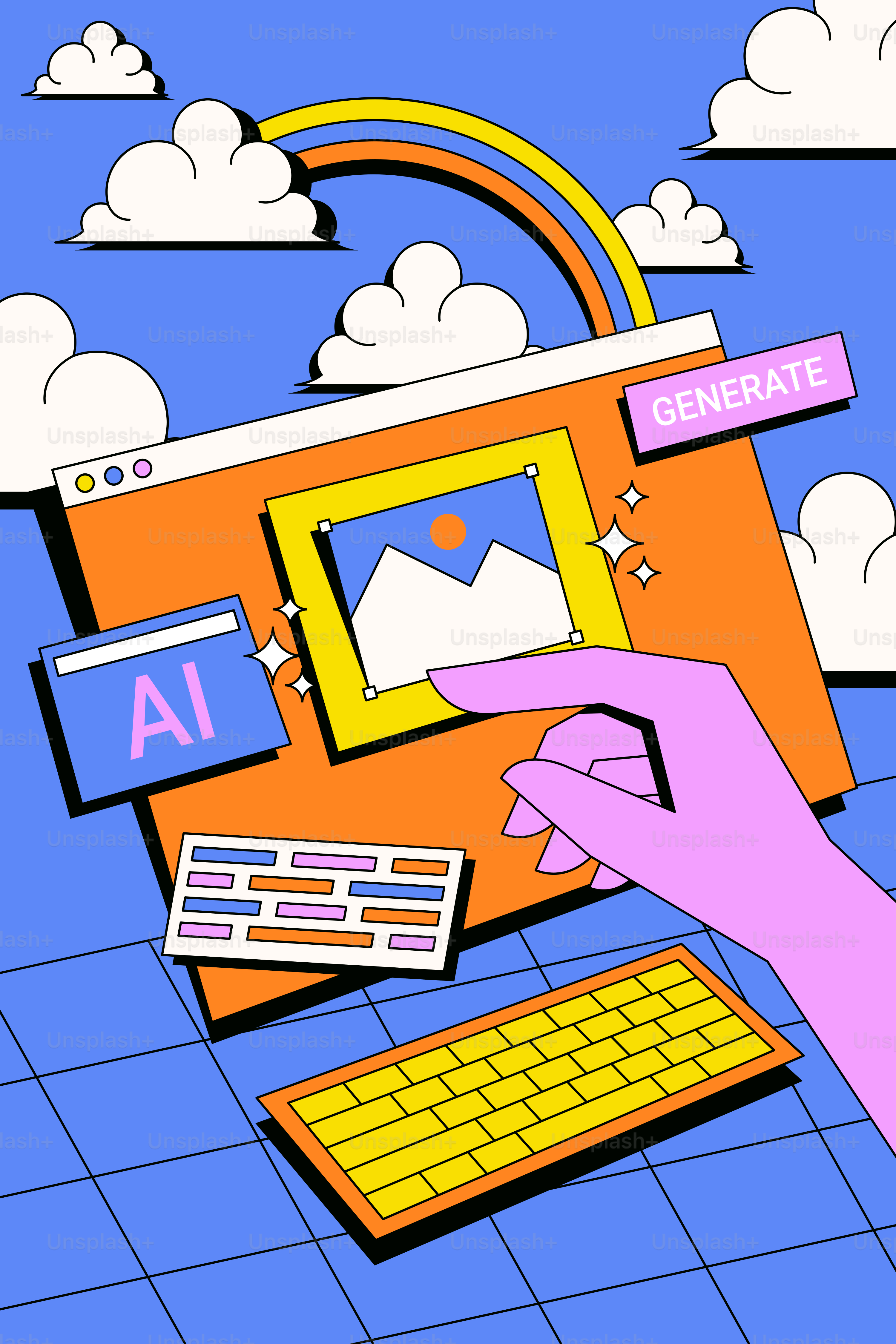 Ai generates an image in a whimsical digital scene.