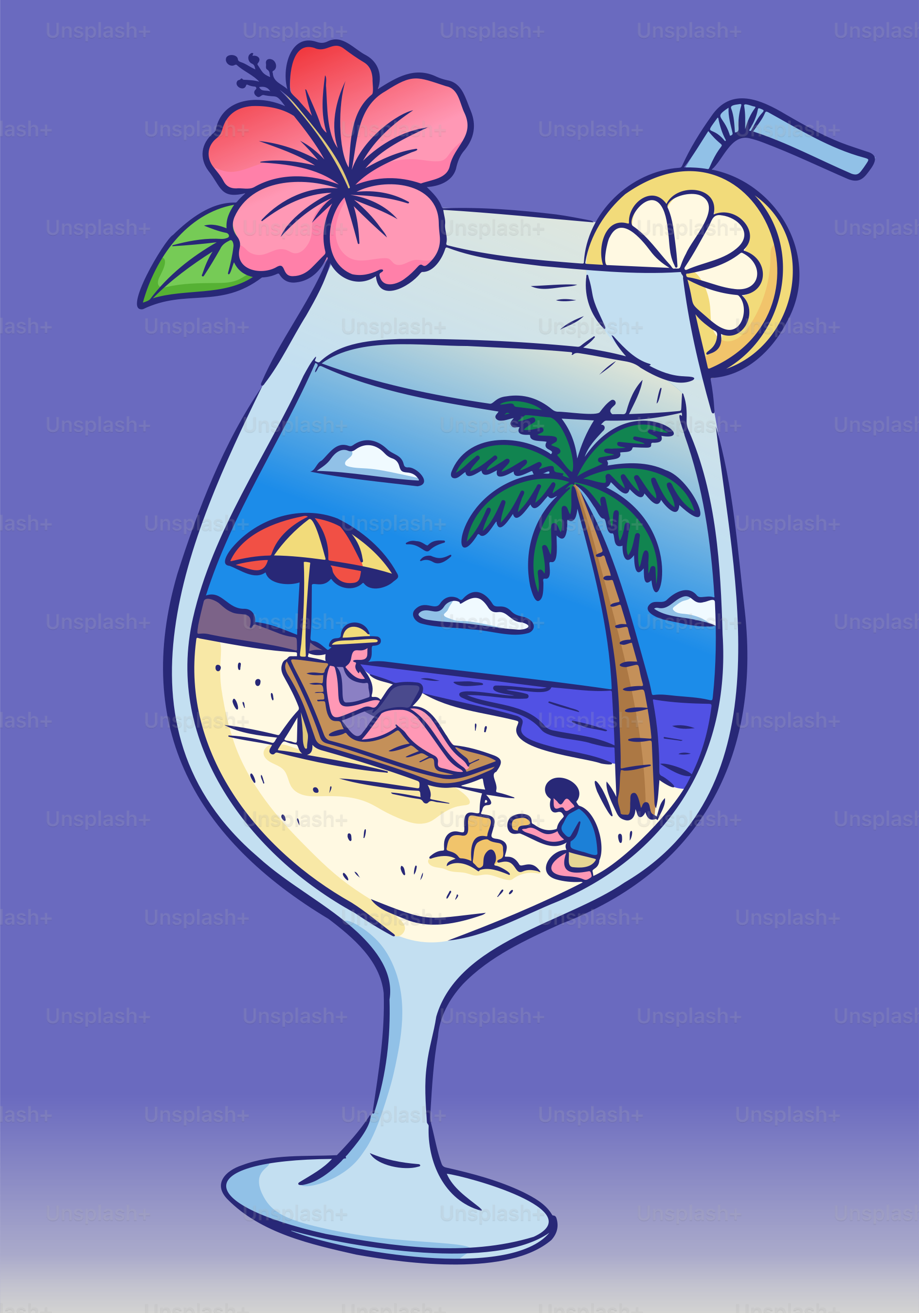 Paradis tropical contenu dans un cocktail rafraîchissant.