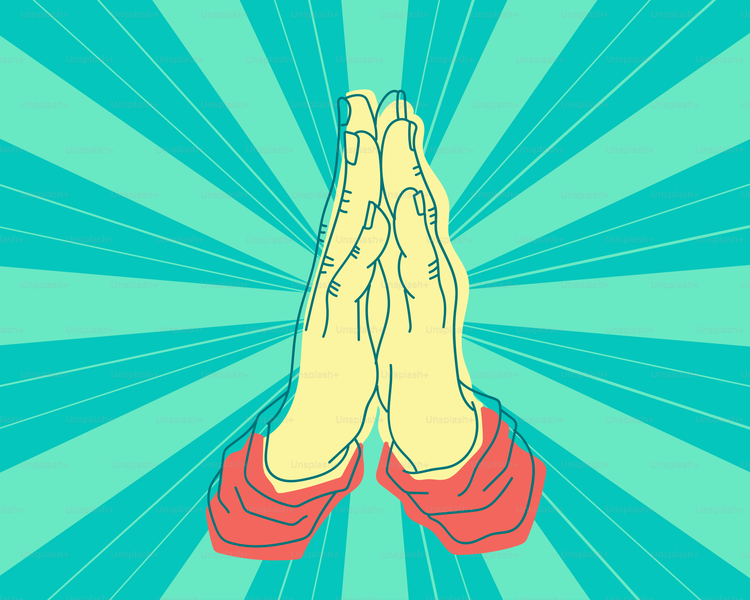 Le mani sono giunte in preghiera.