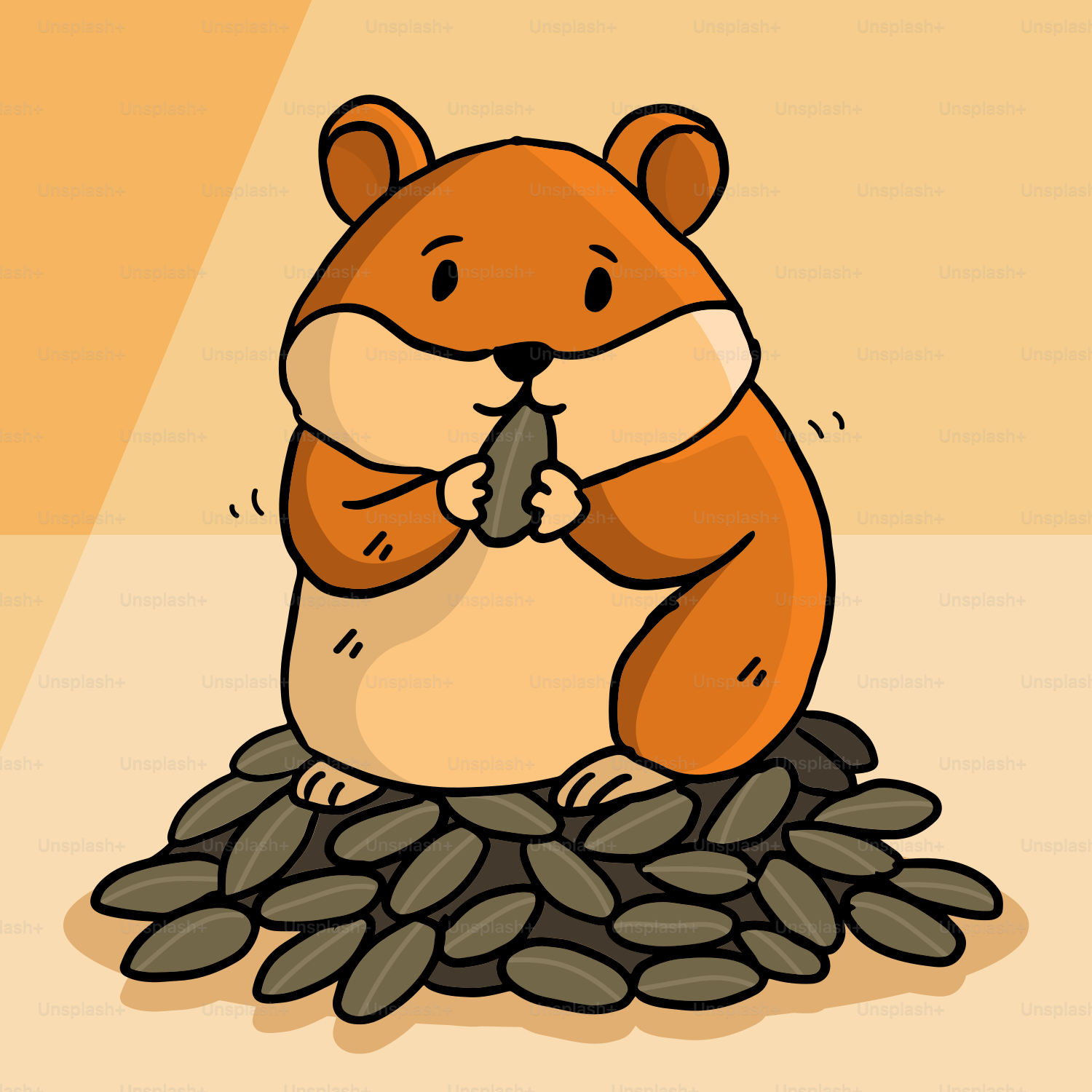 Hamster savoure un encas de graines de tournesol.