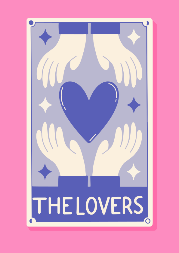 A carta de tarô dos amantes.