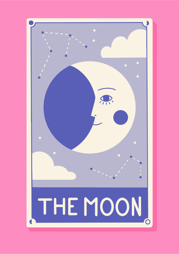 É uma carta de tarô: a lua.