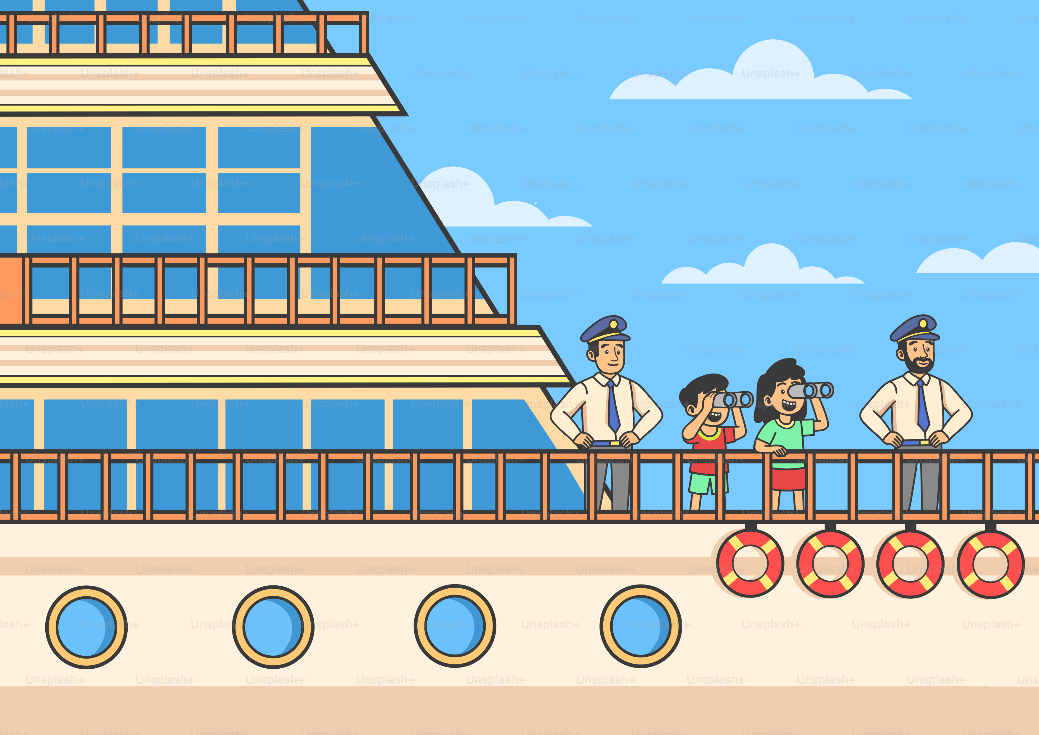 People are enjoying a cruise ship voyage.