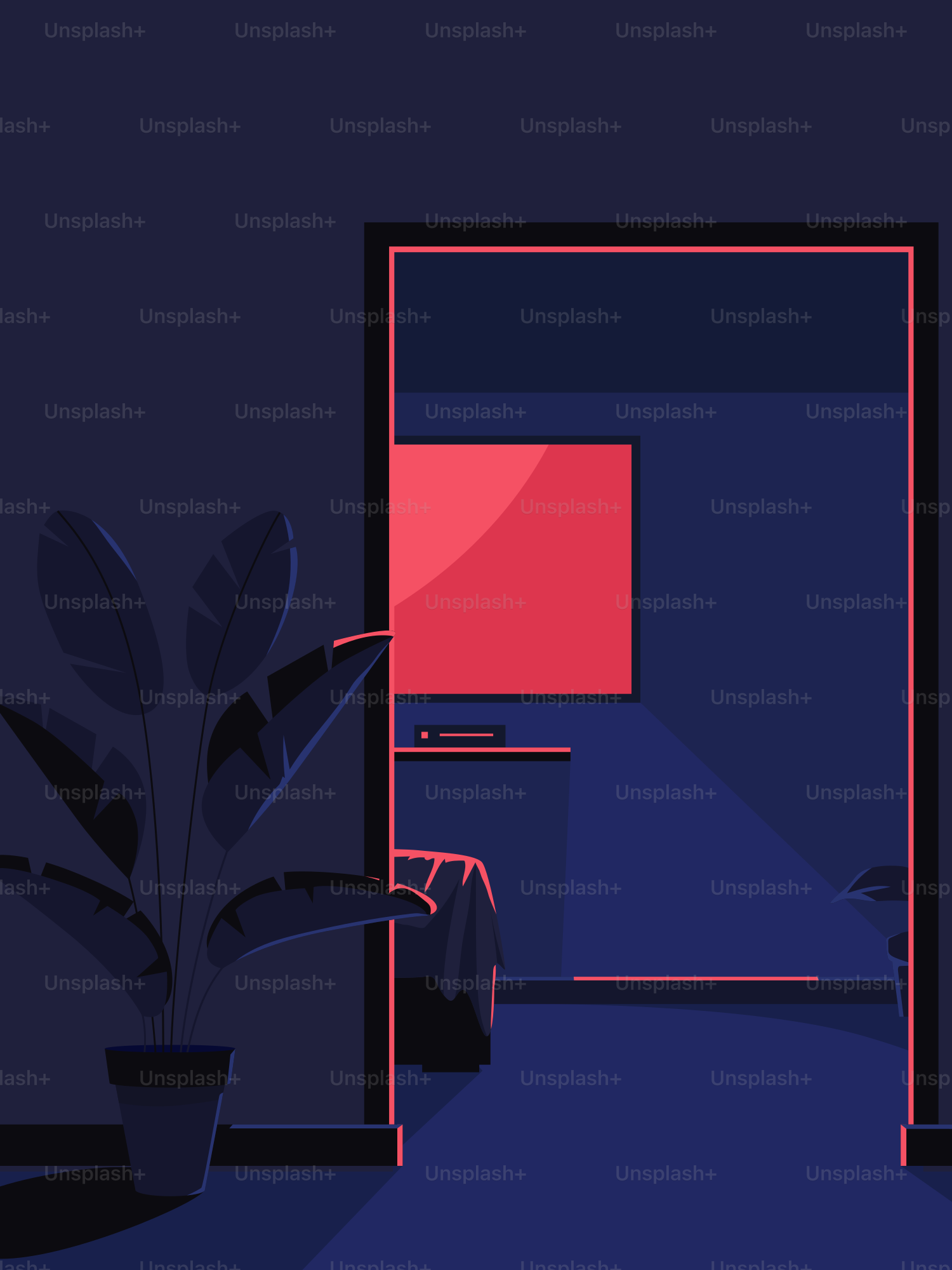 A dark room reveals a lit TV screen. vector – Art Image on Unsplash