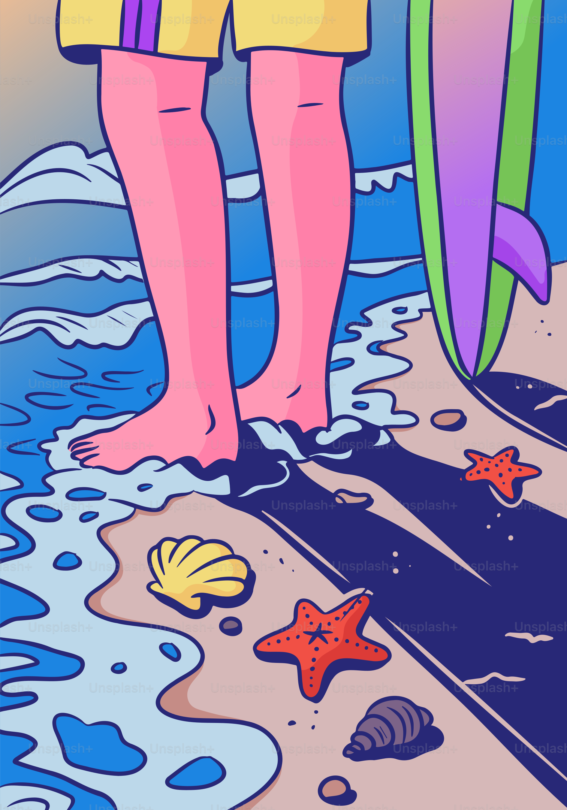Un surfista è pronto sulla spiaggia.