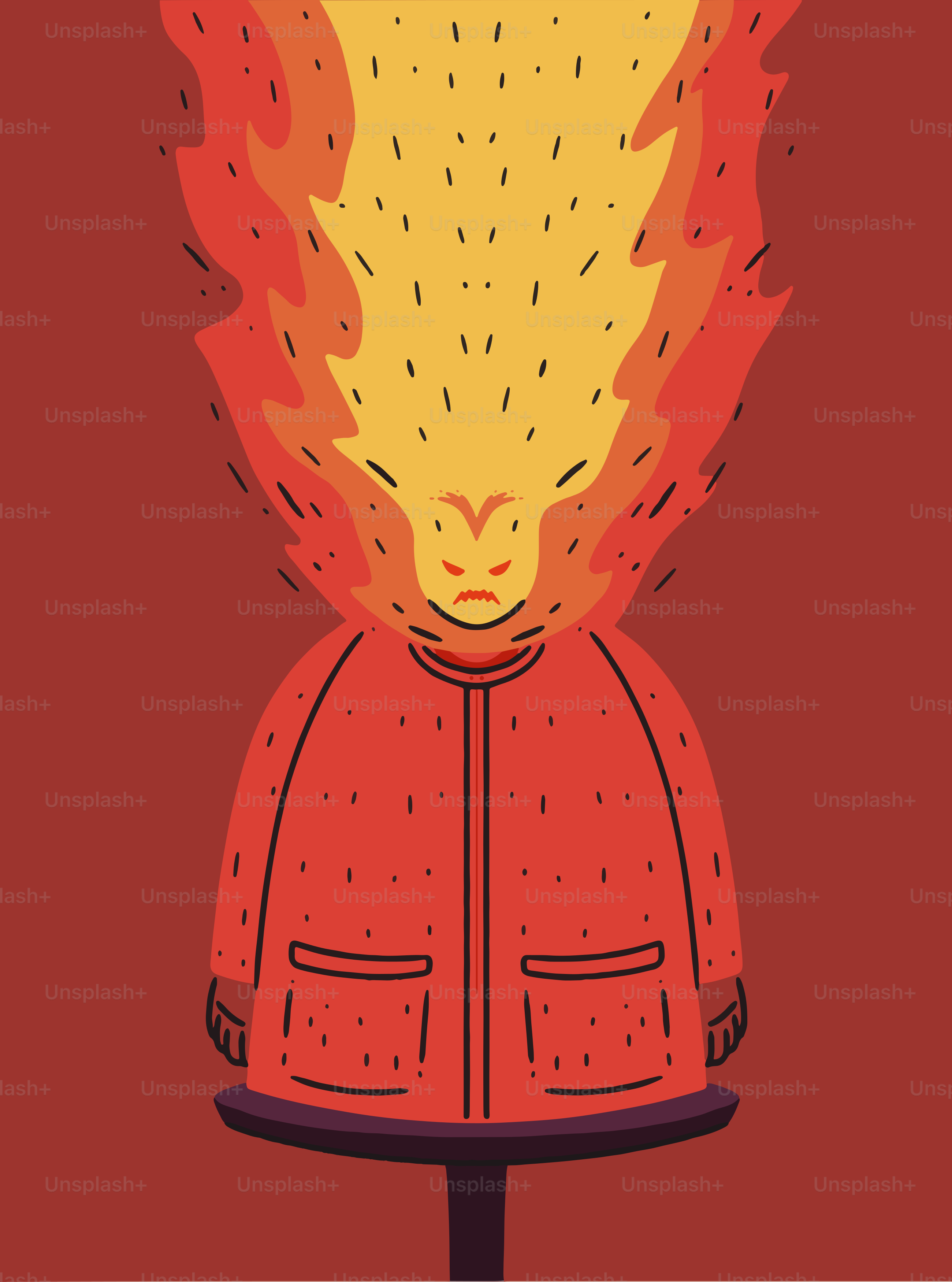 A person is lit on fire.