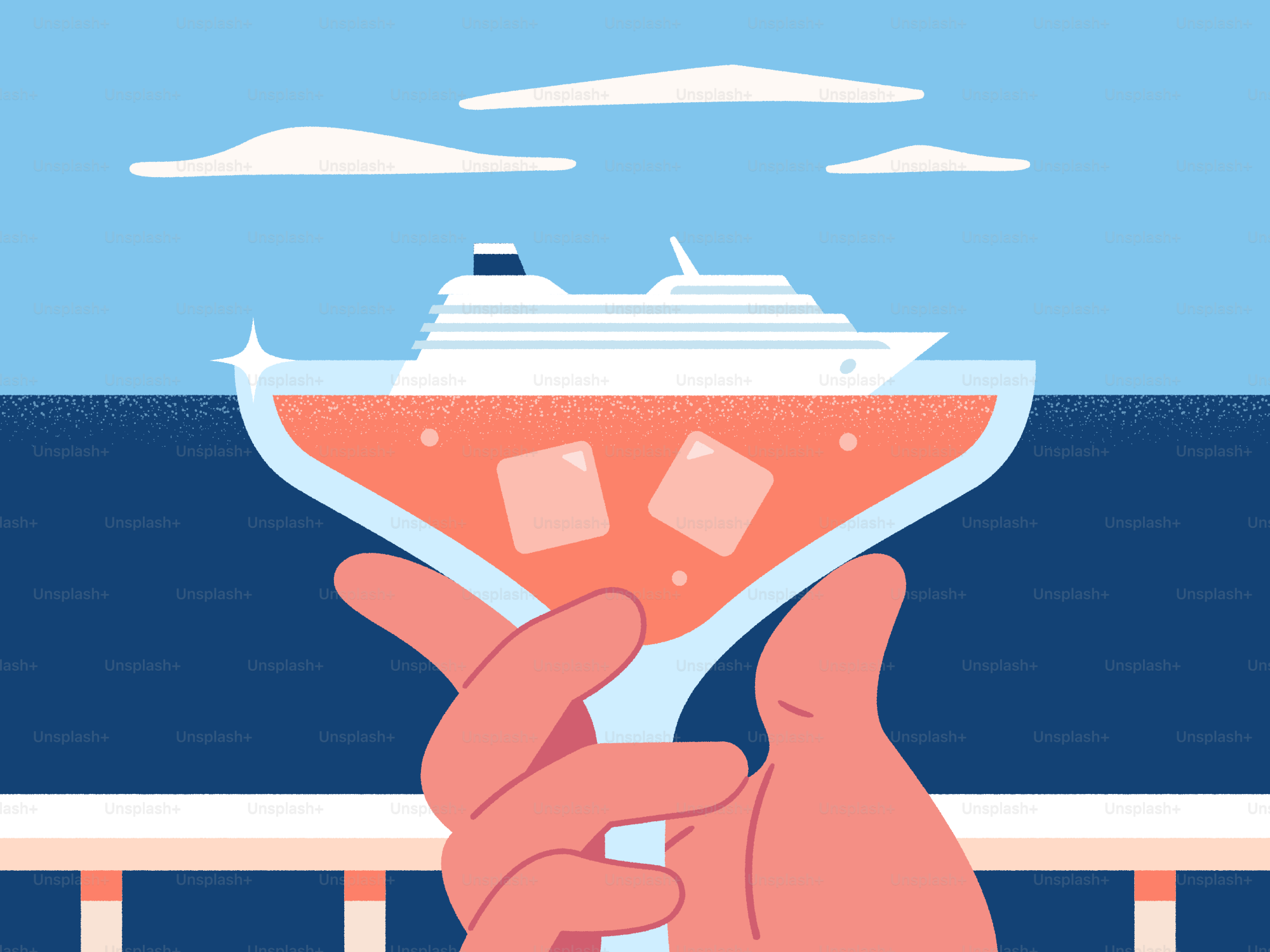 クルーズ旅行に乾杯!