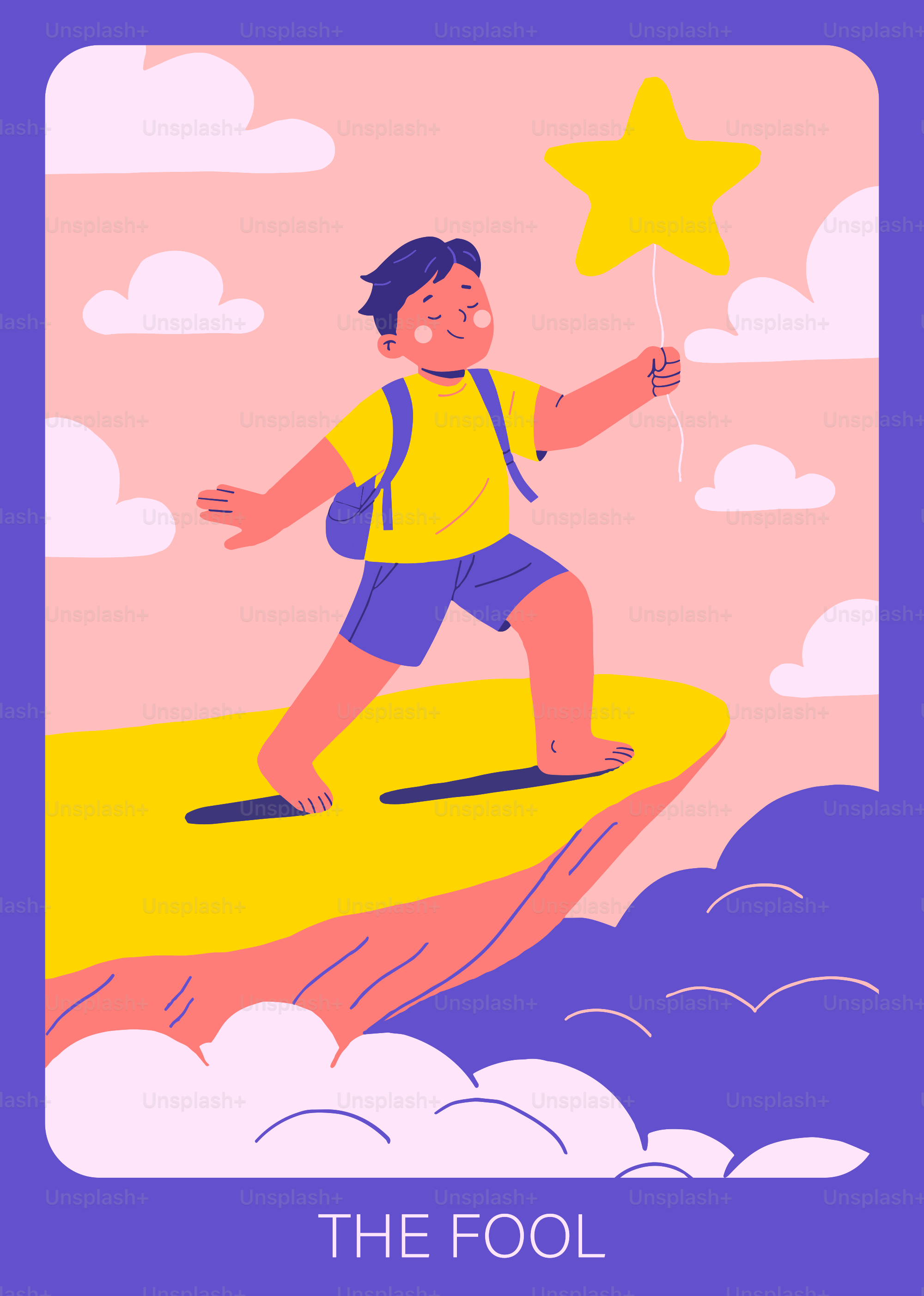 The fool: a leap of faith with a hopeful star.