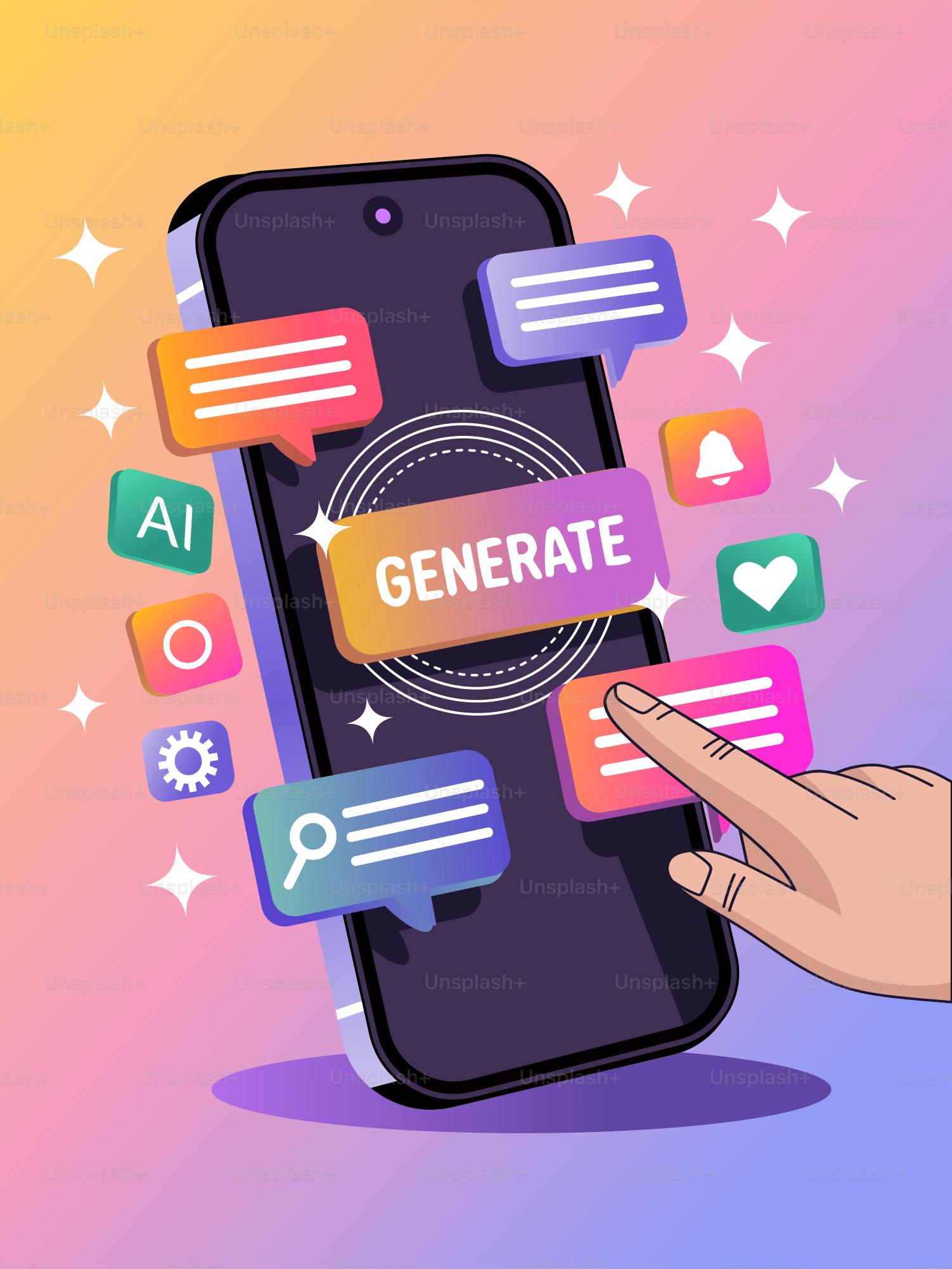Ideen und Inhalte mit einem Smartphone generieren.