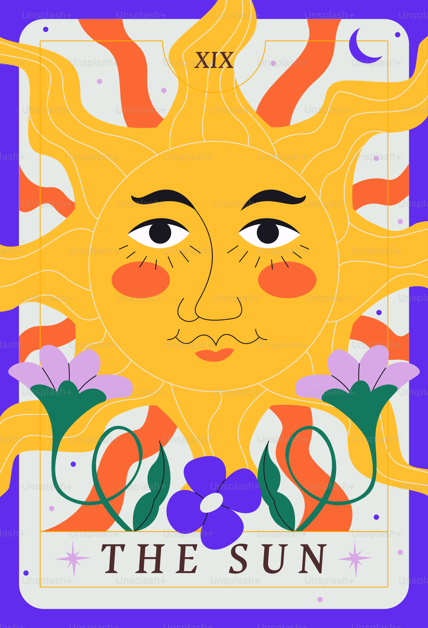 A tarot card depicting the sun.