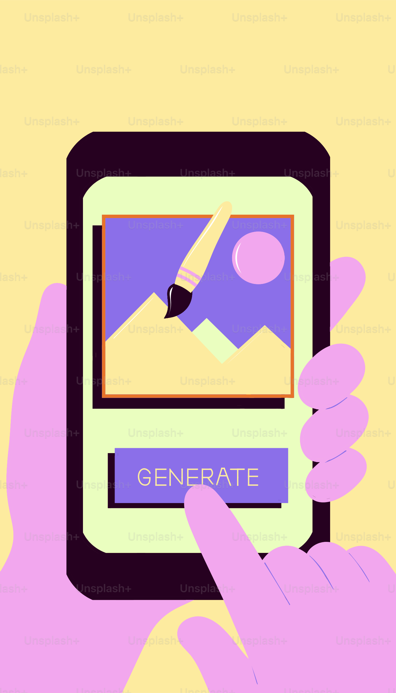 Someone is about to generate an image on their phone.