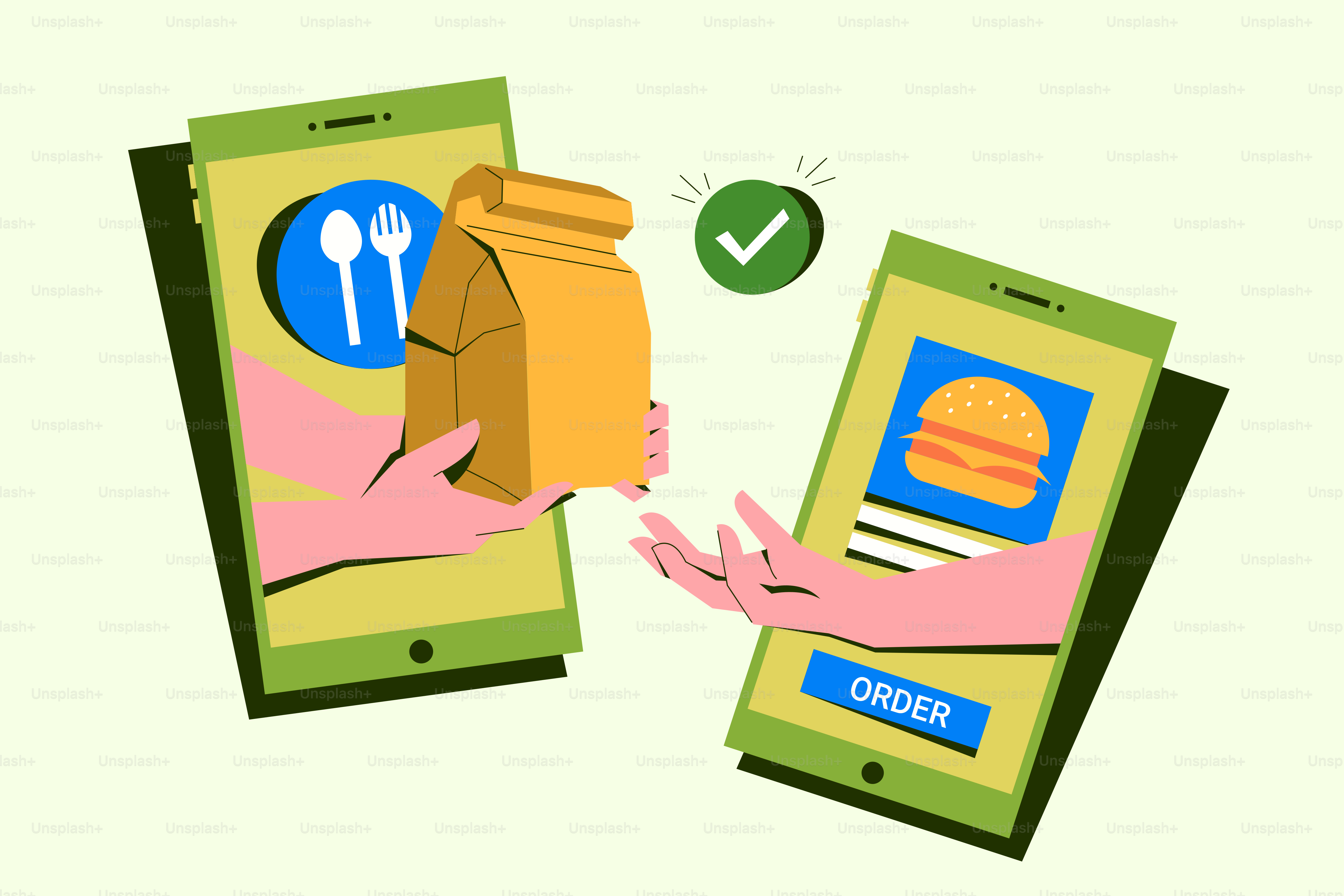 La entrega de comida en línea es rápida y fácil.