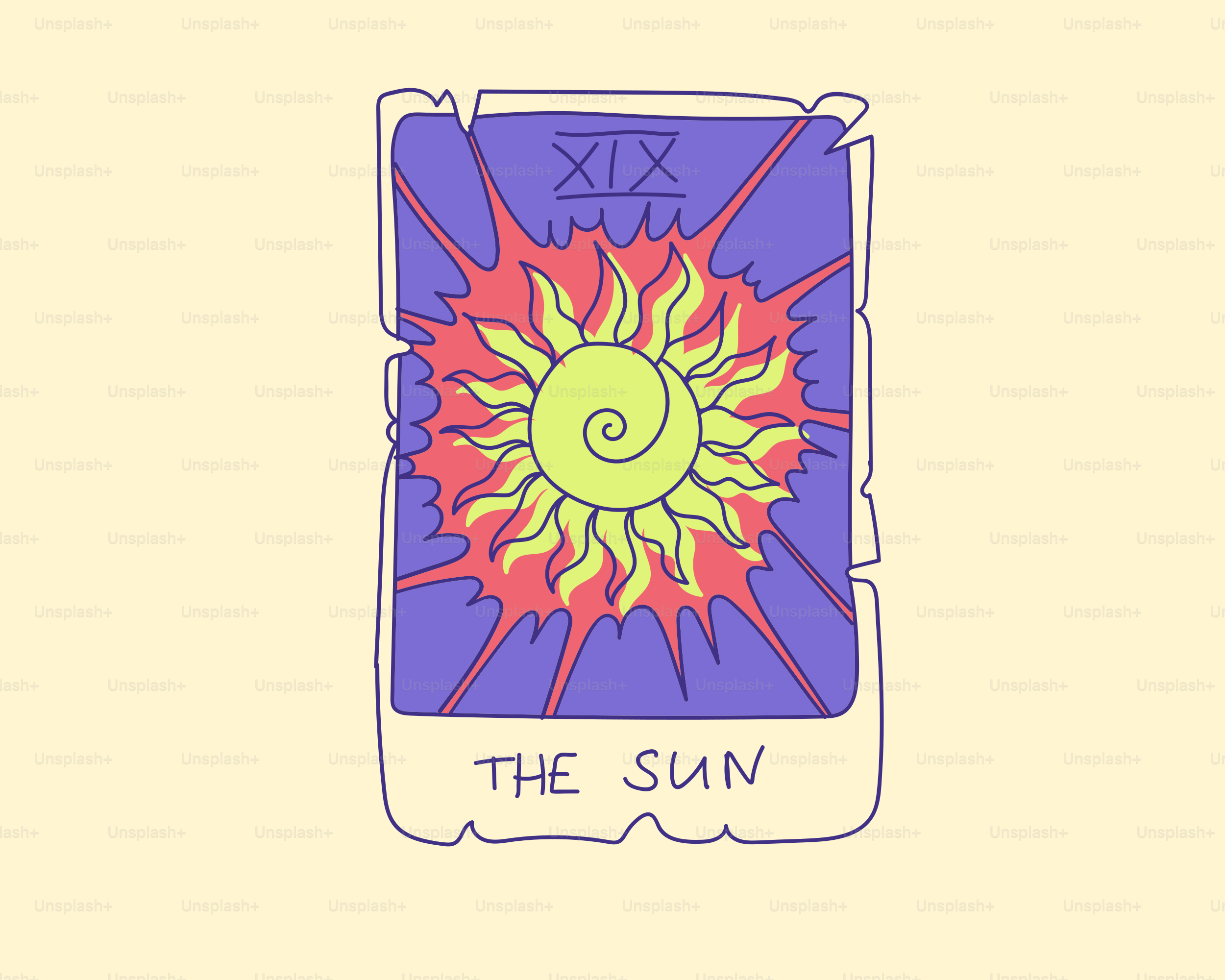 The sun tarot card glows brightly.