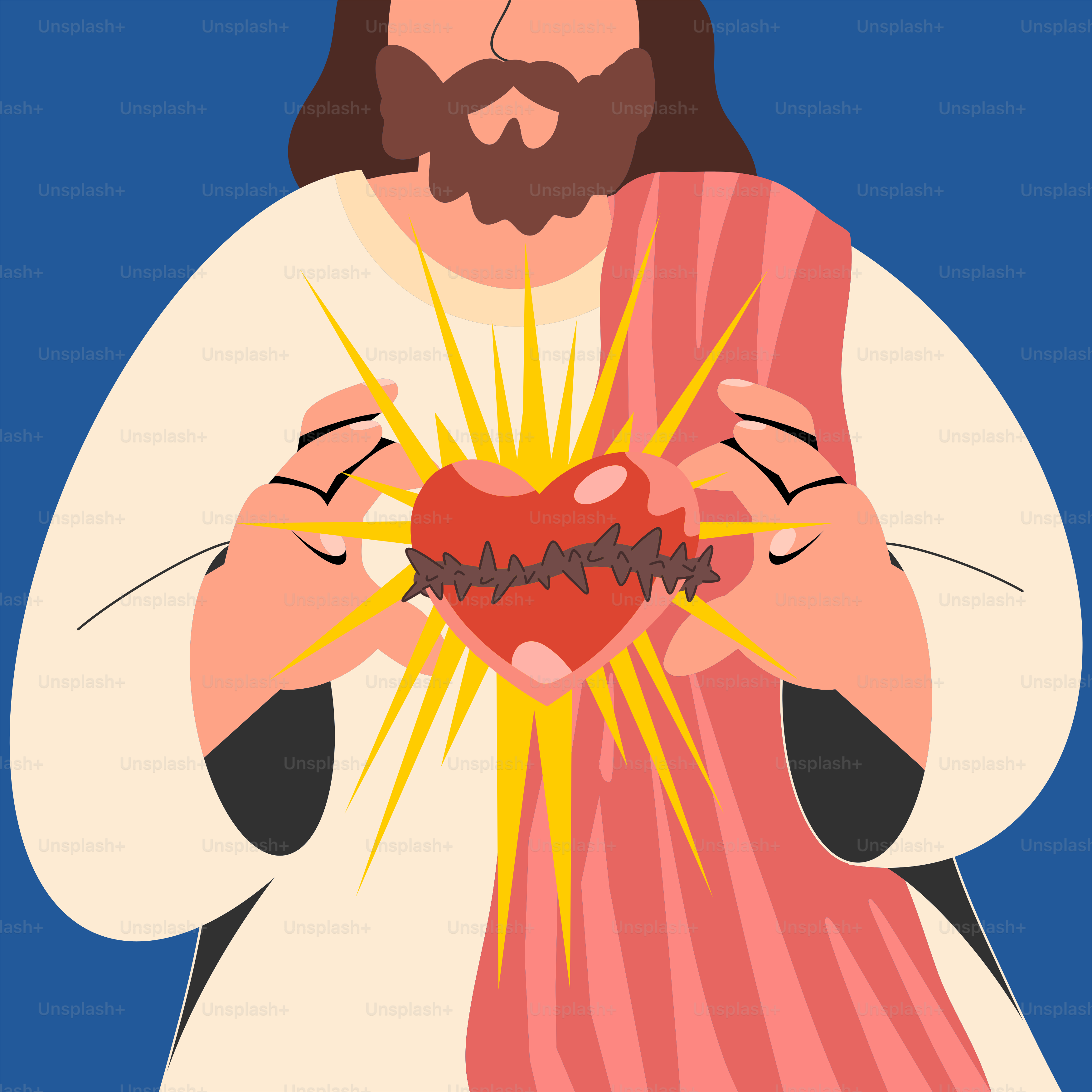 Jesus guarda seu sagrado coração.