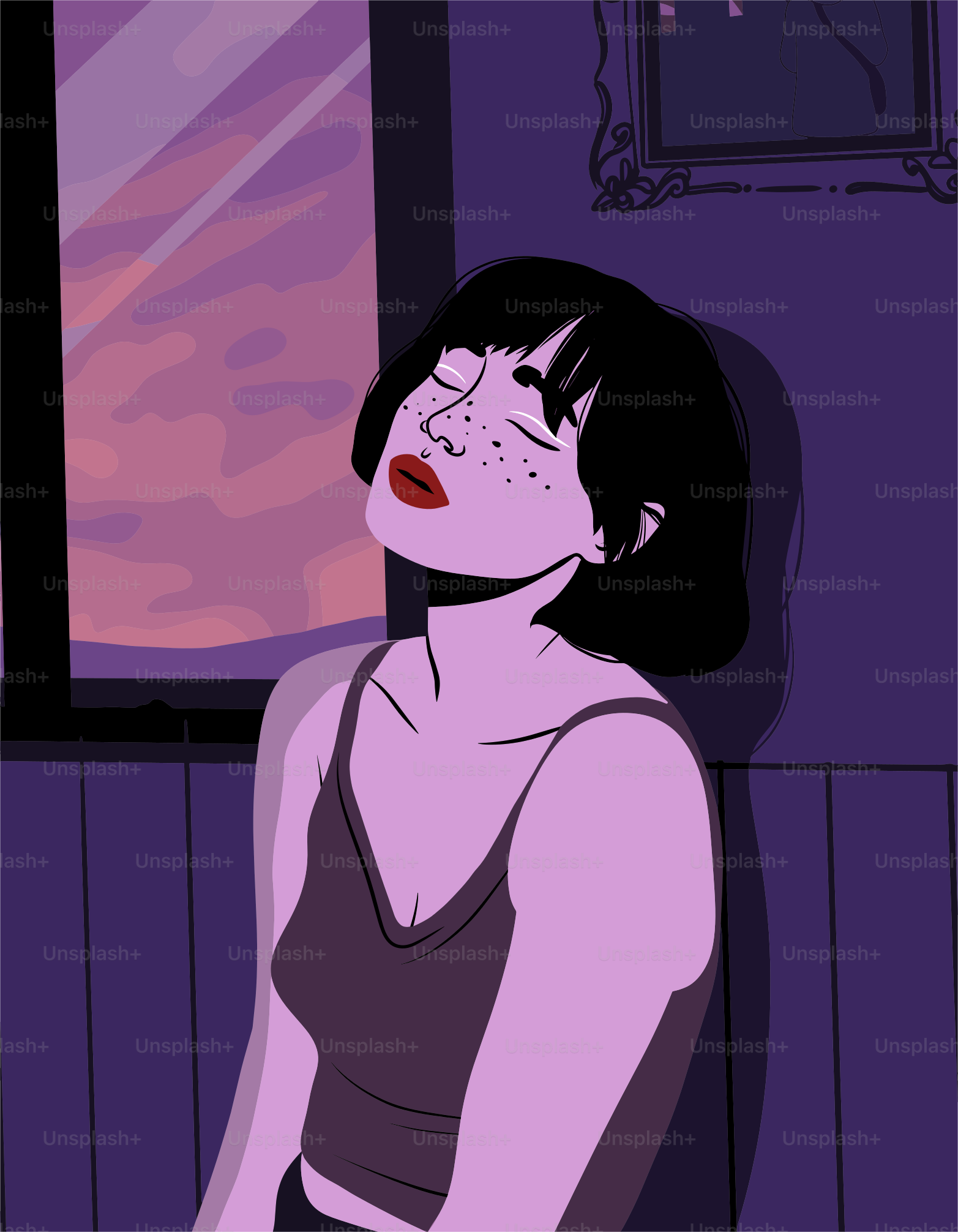 A woman meditates with the sunset glowing.