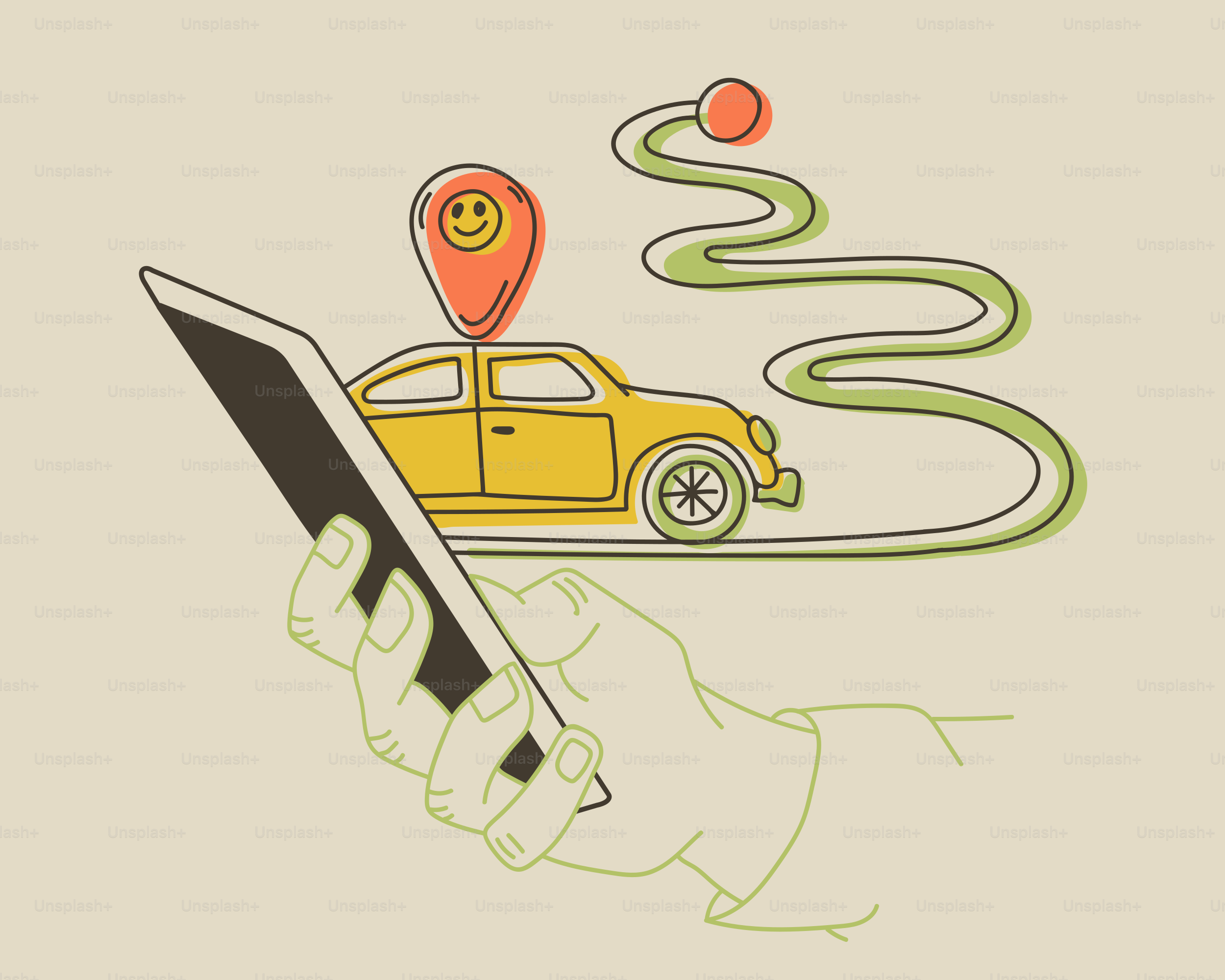 Tracciamento della posizione di un'auto con un telefono.