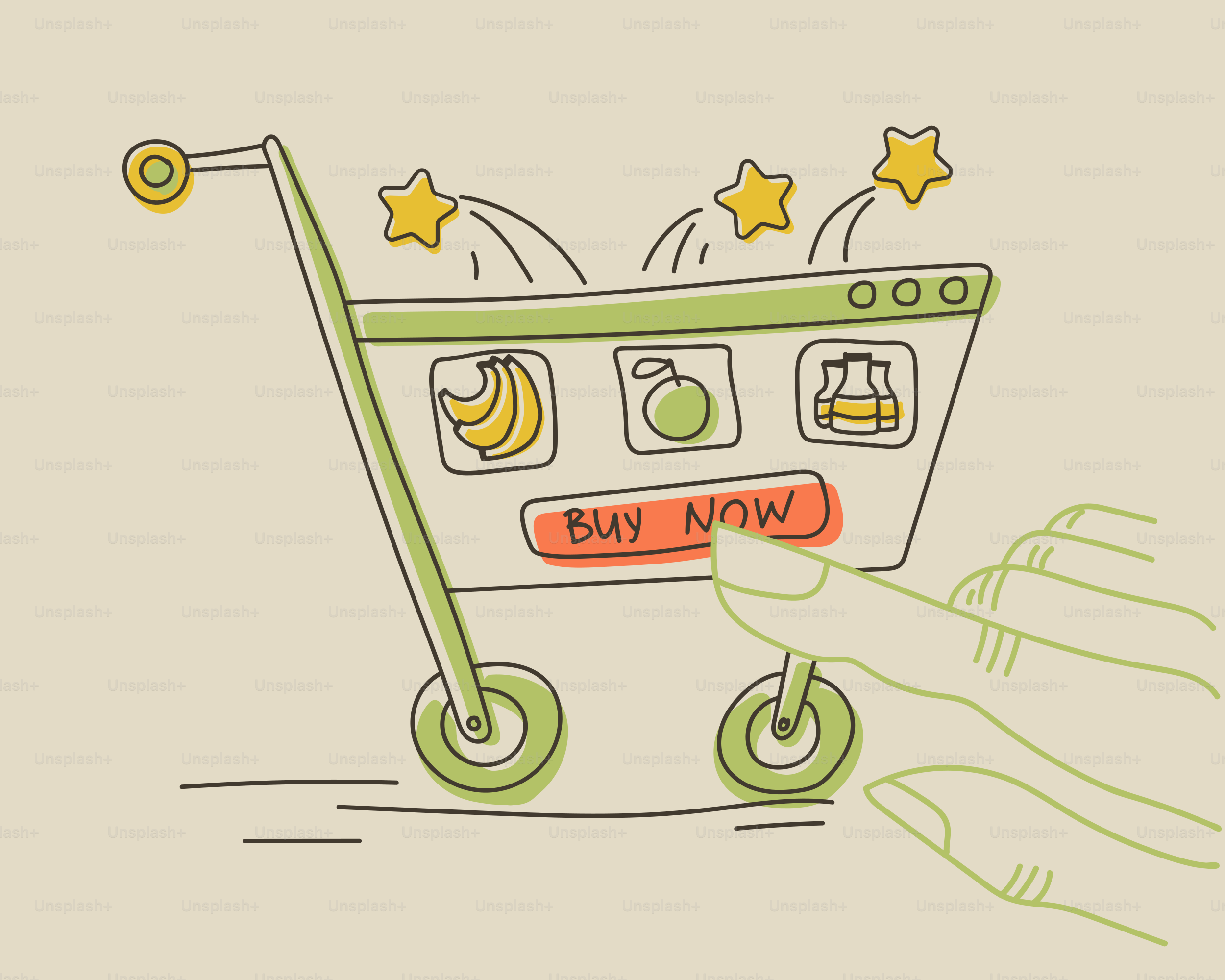 Online shopping: adding items to a cart.