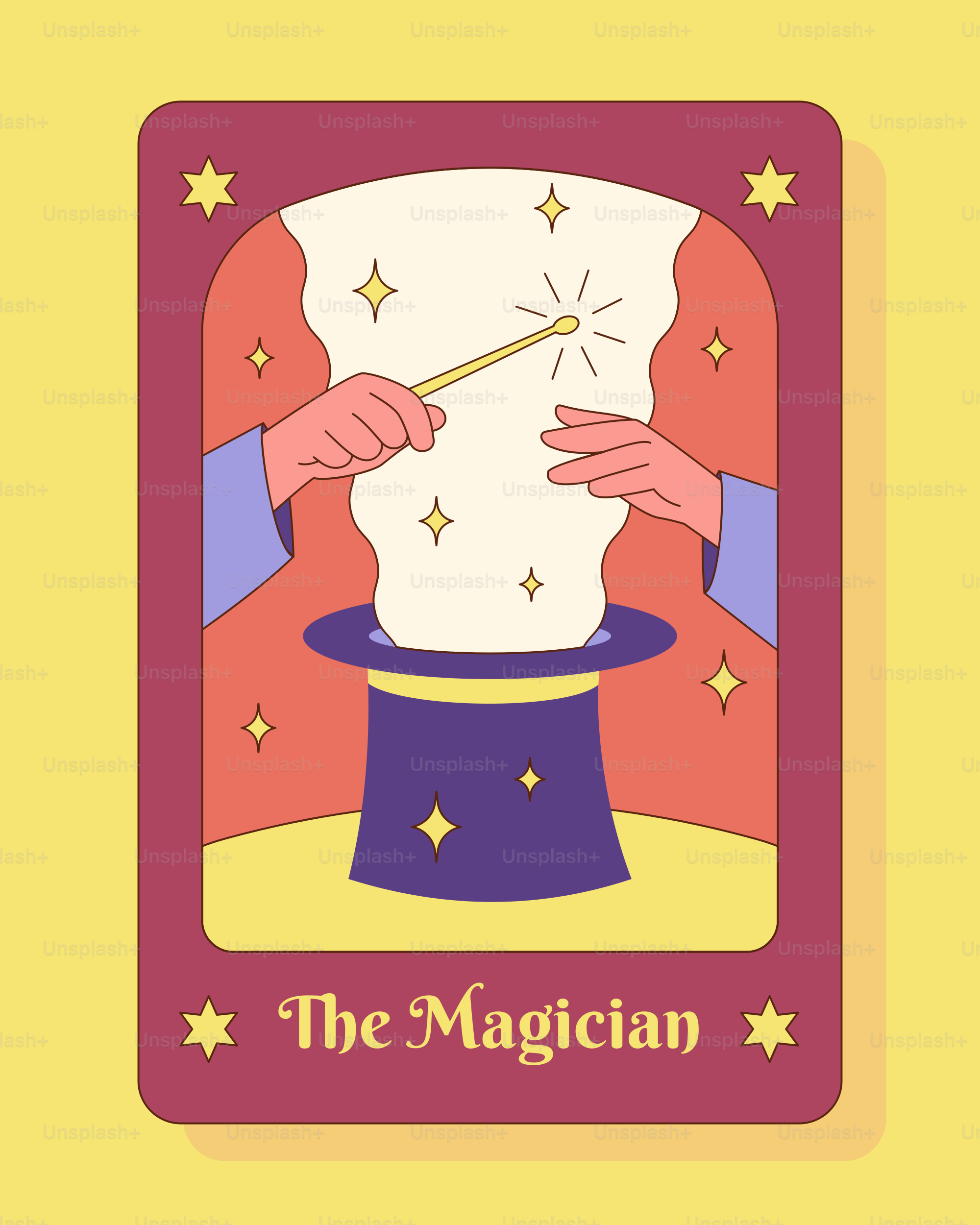 The magician performs magic with his wand.
