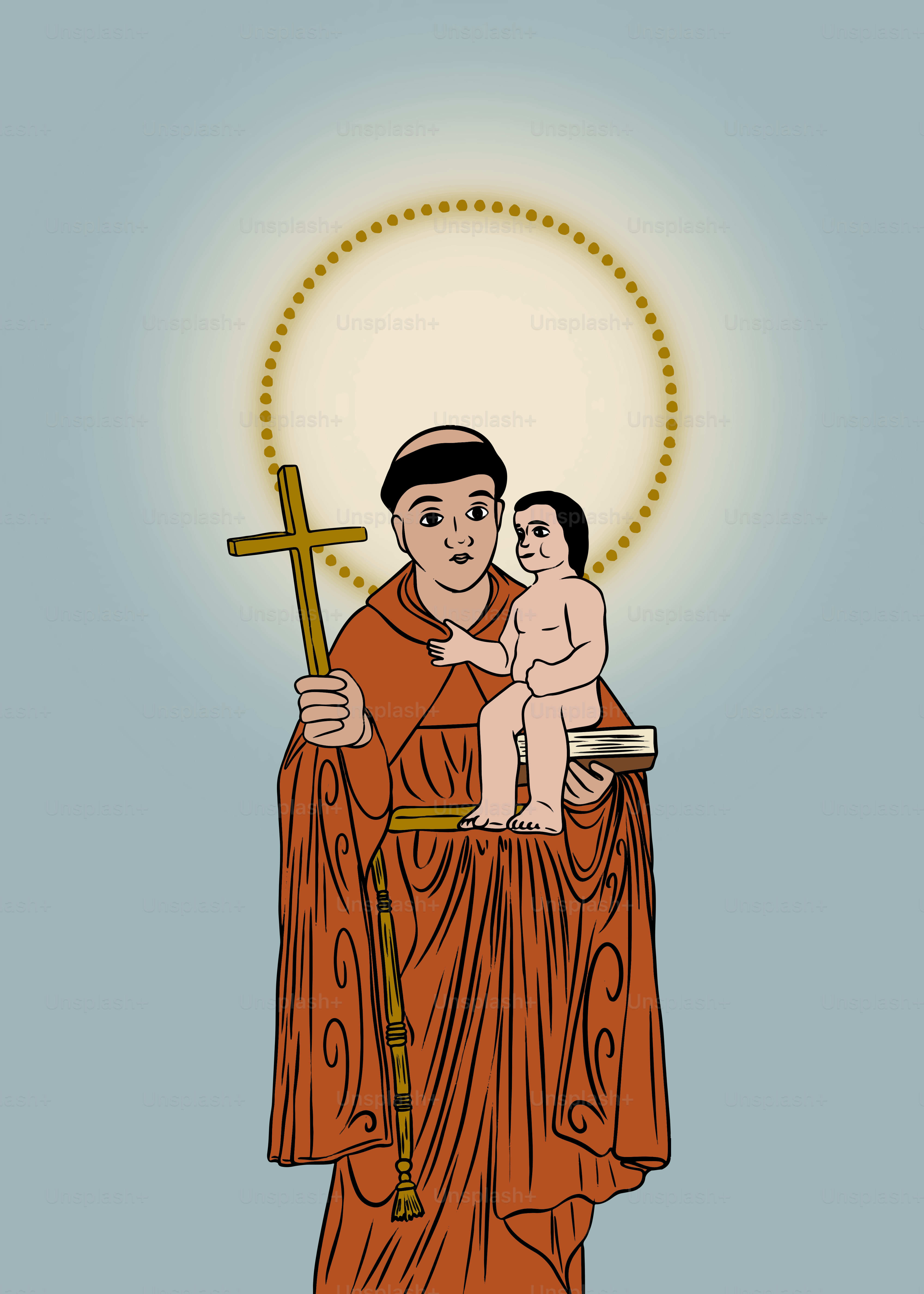Saint anthony of padua holding the baby jesus.