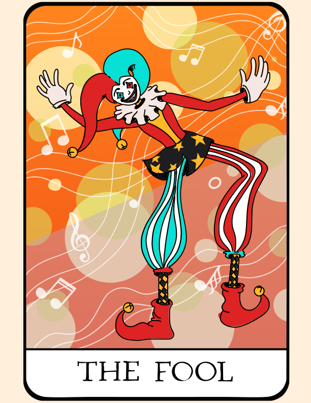 The fool card from a tarot deck is shown.