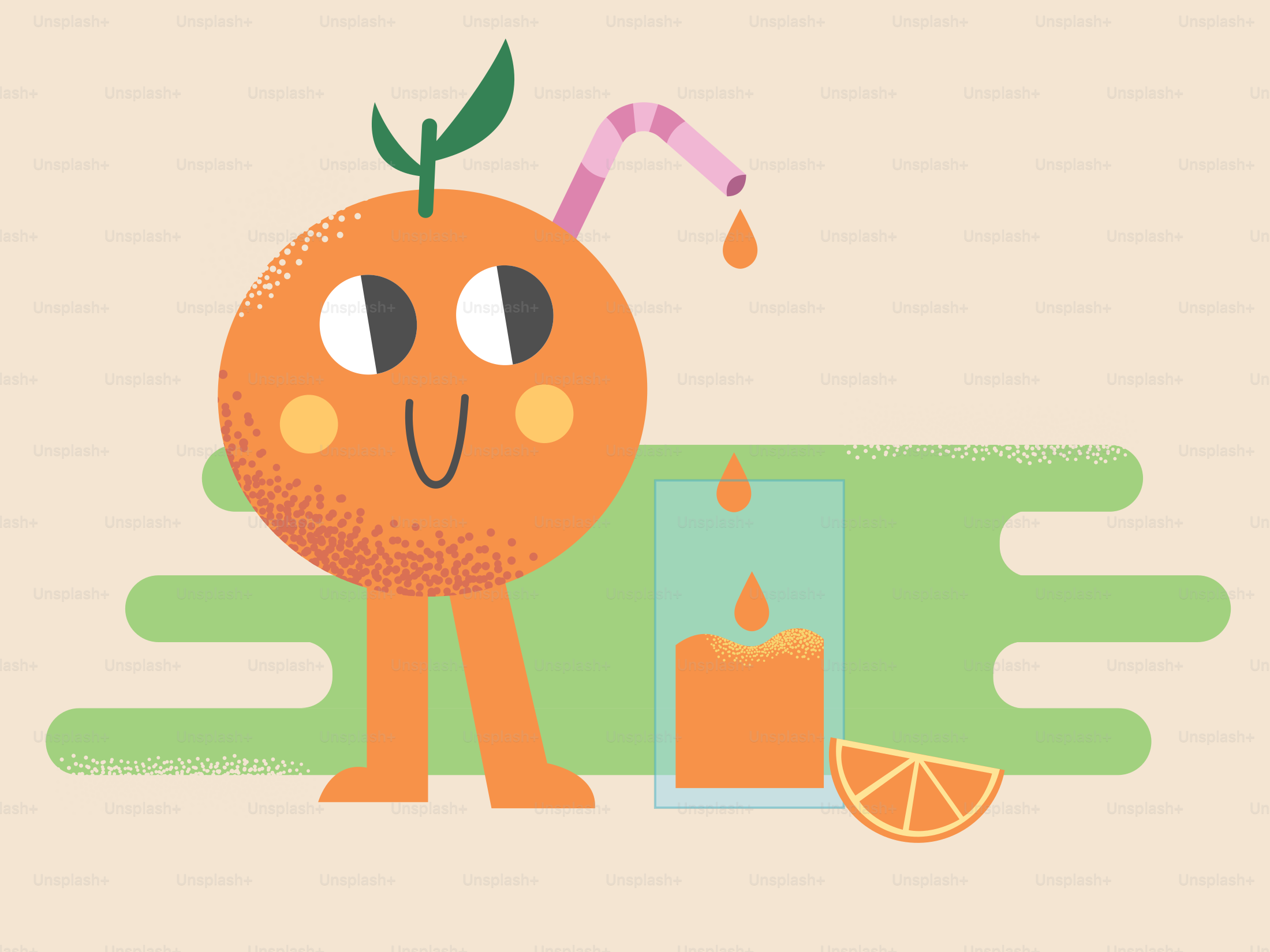 A happy orange is juicing itself.