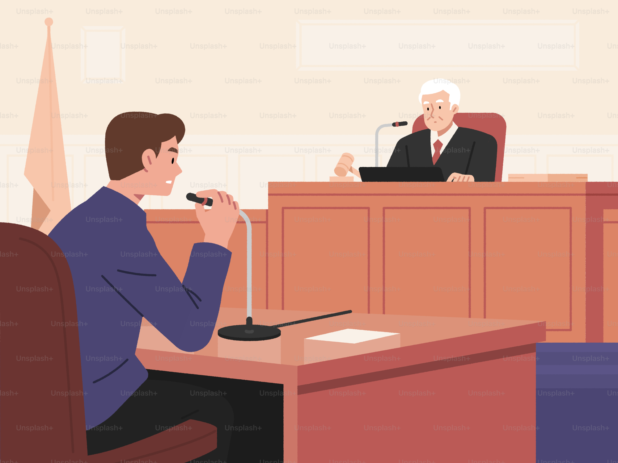 A man testifies in a courtroom.