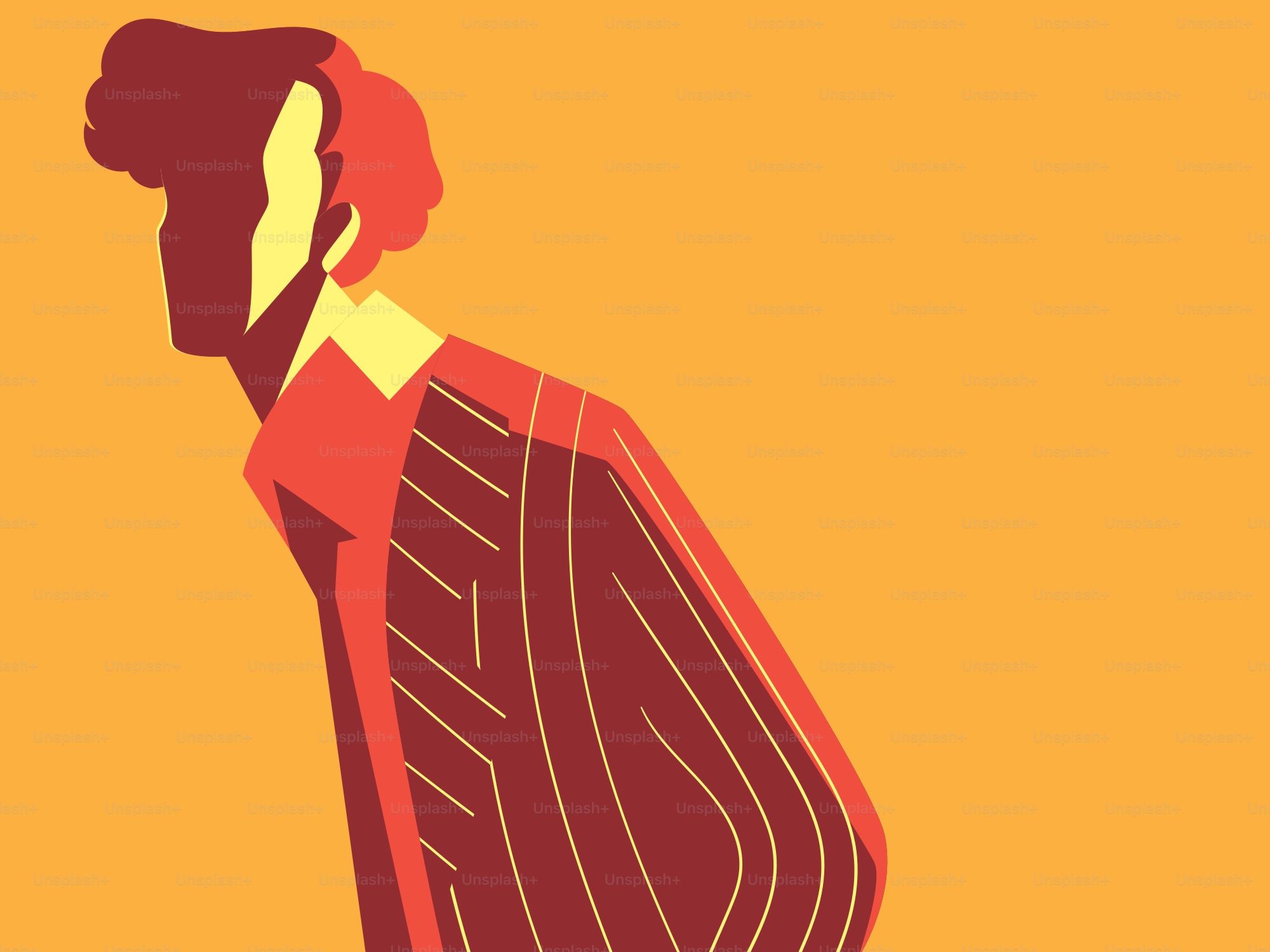 Un uomo elegante in abito rosso.