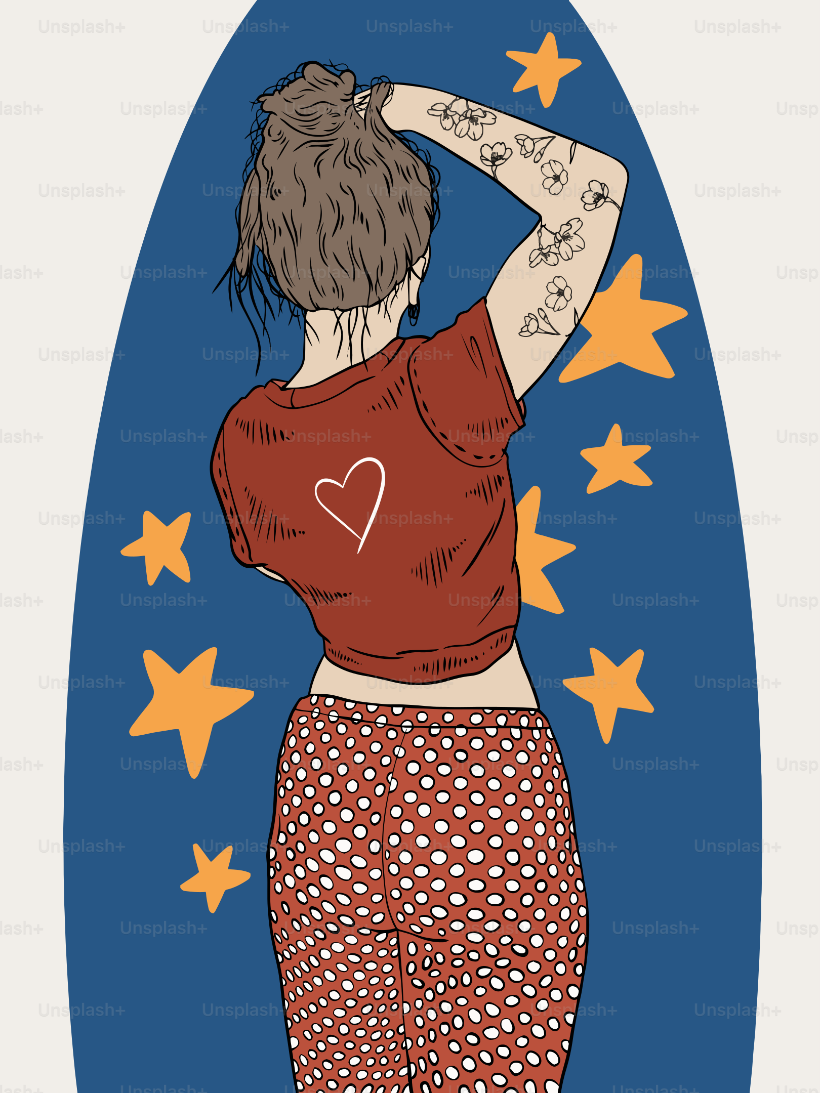 A woman looks at the stars.