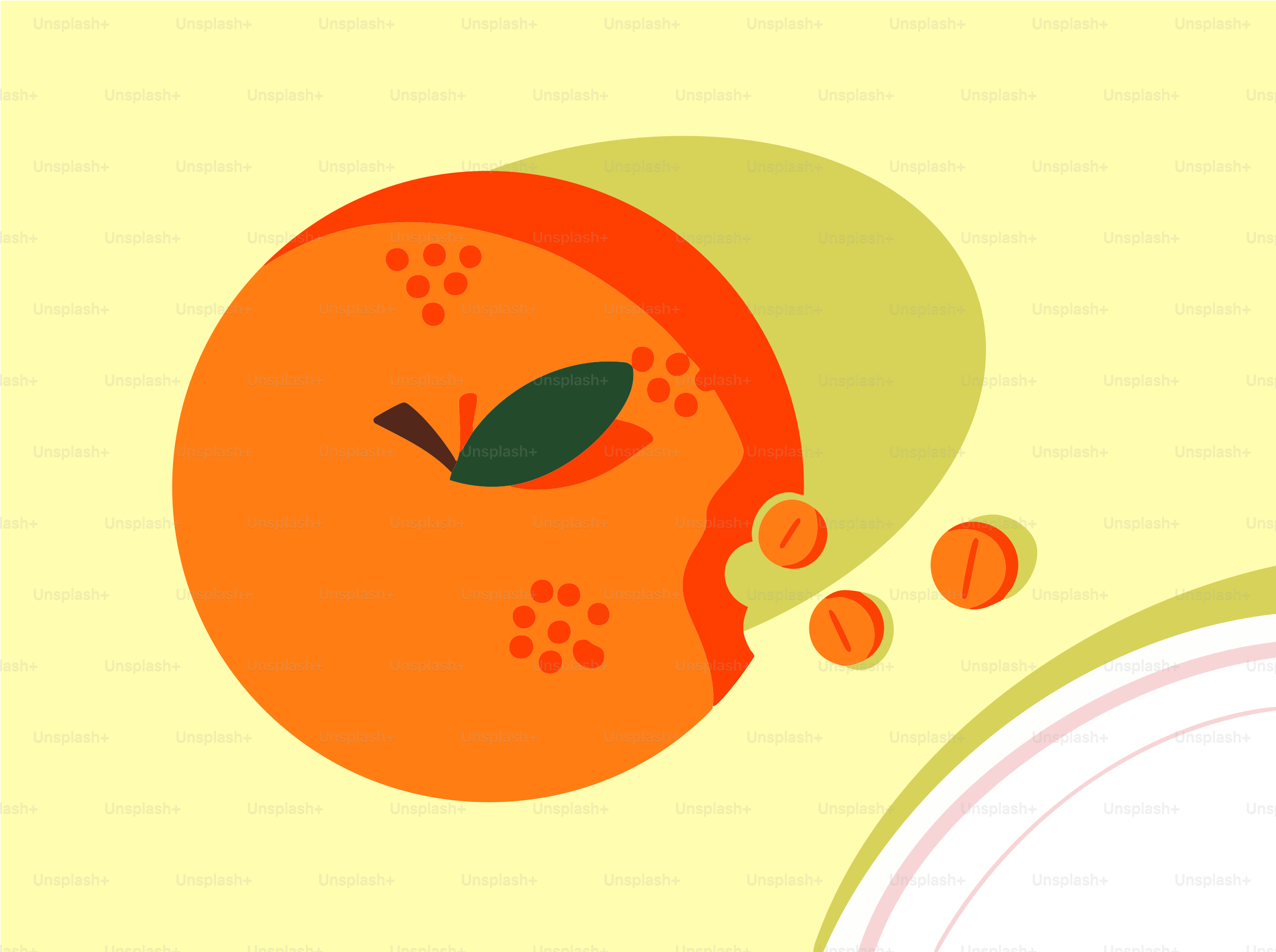 オレンジ色が表示され、一部のピースが欠落しています。