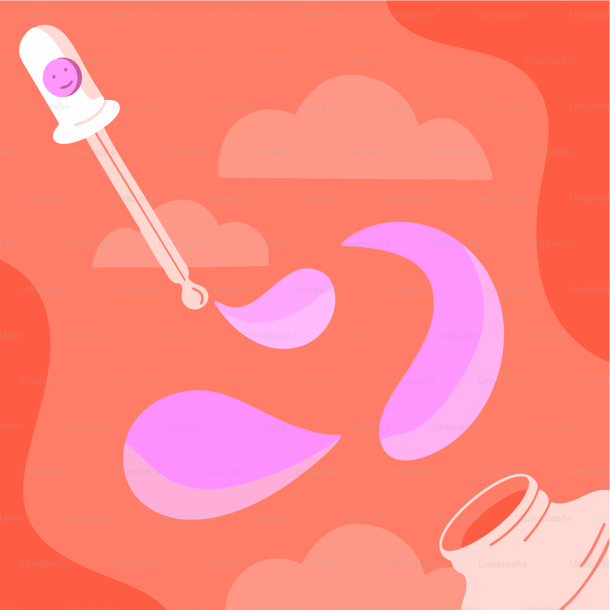 Dropper releasing ink with a happy face.