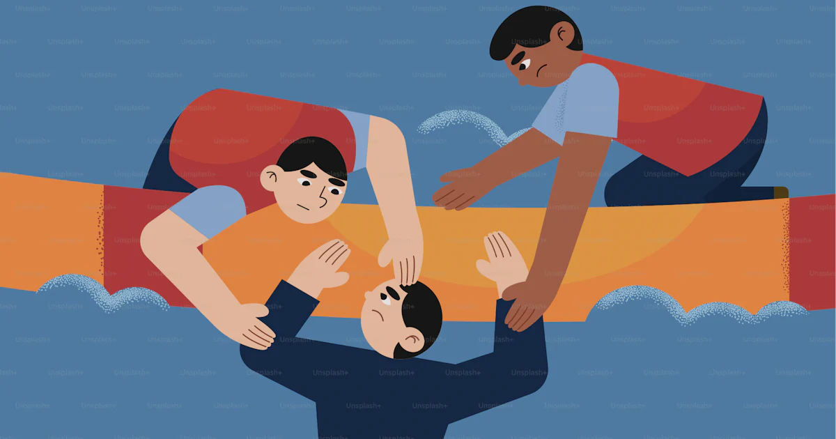 Graphics About Rescuing People are rescuing a drowning man. vector – Blue Image on Unsplash