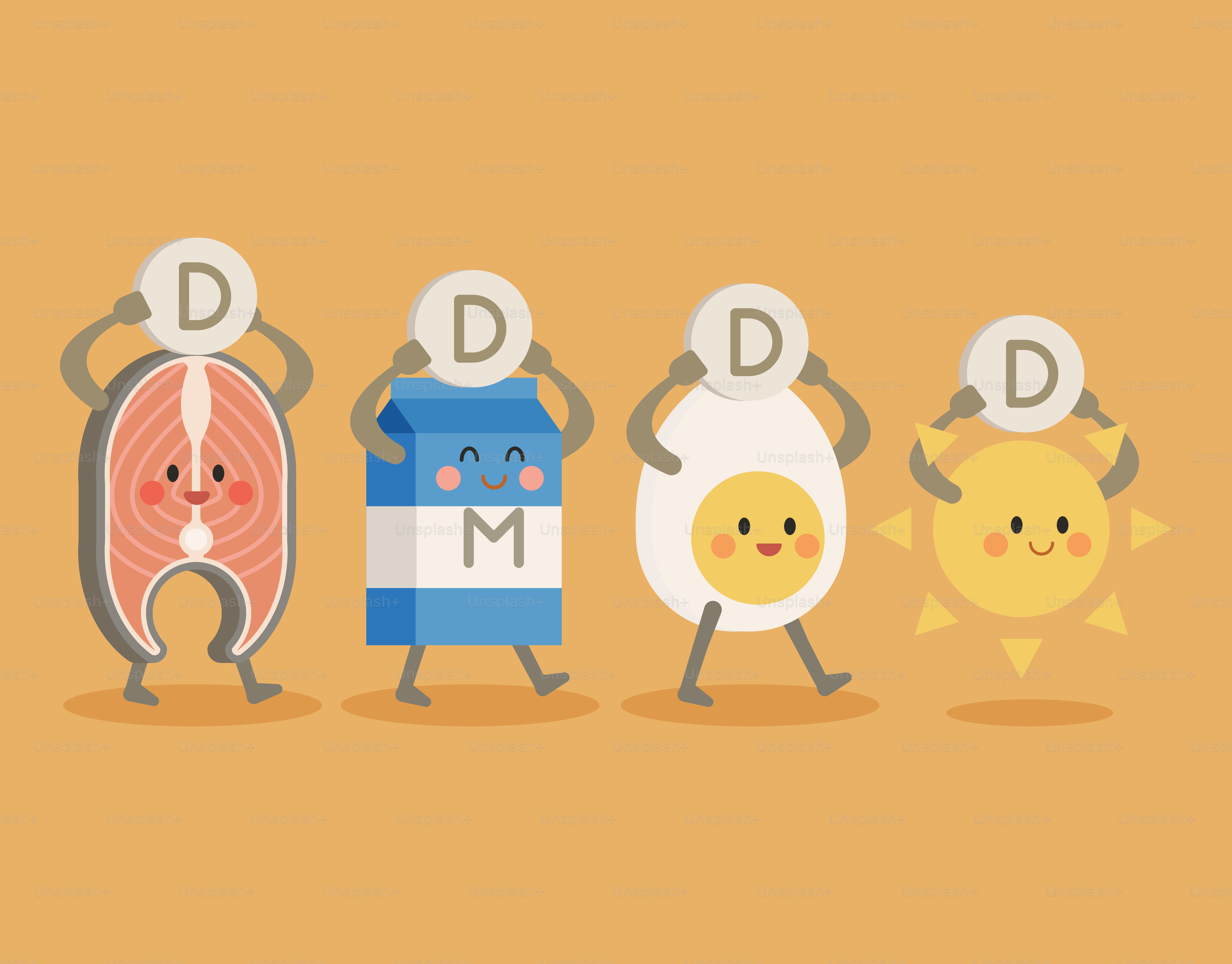 Nahrungsmittel und Sonnenquelle Vitamin D.