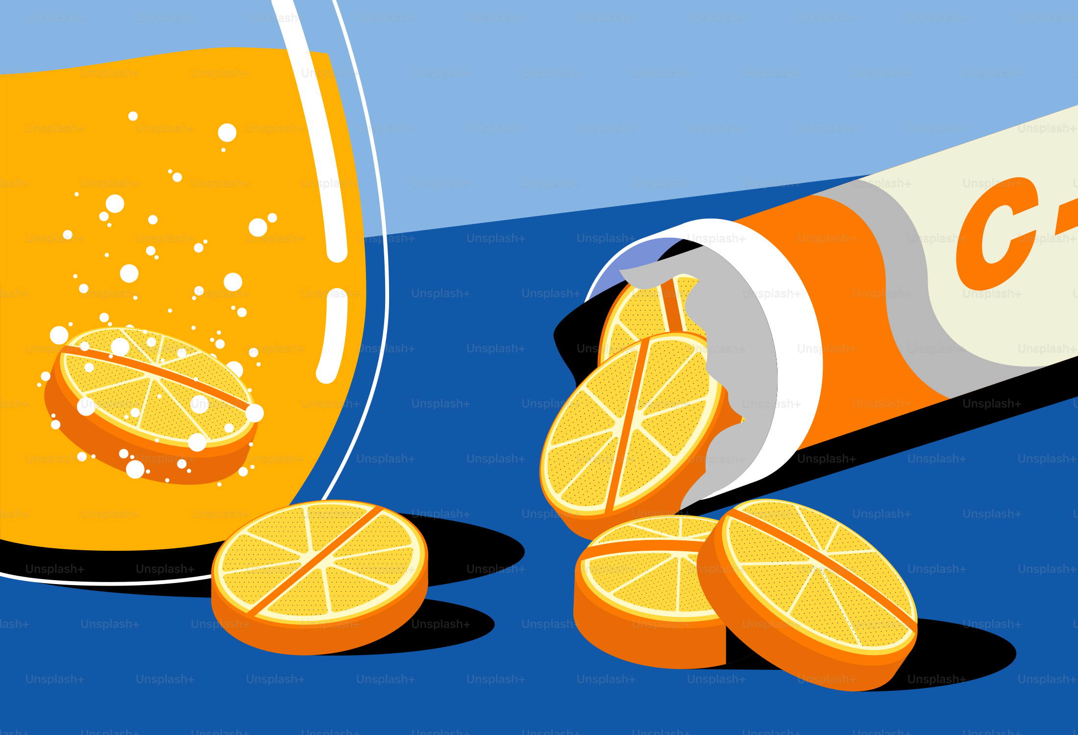 Vitamin c tablets are dissolving in water.