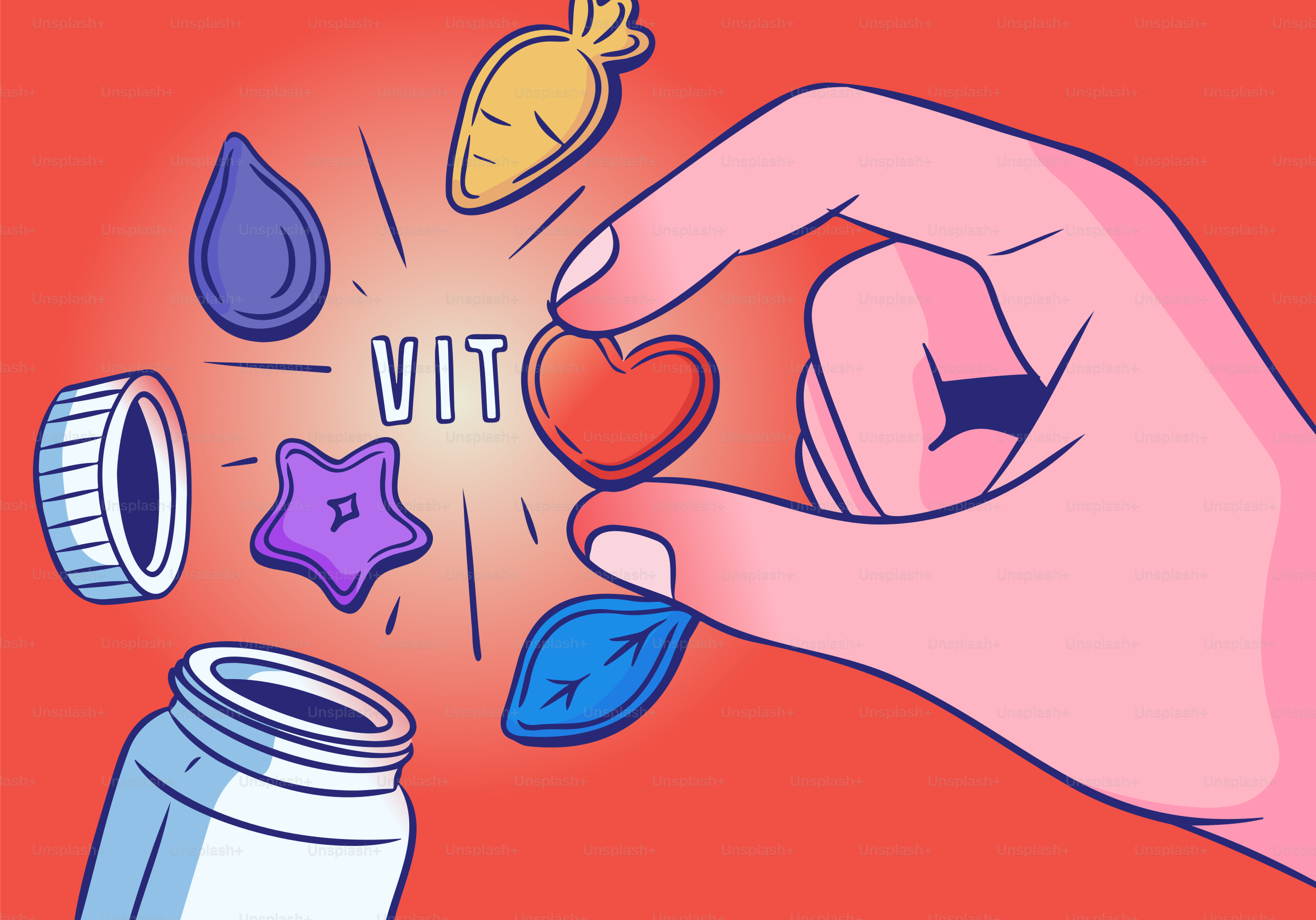 Taking vitamins to stay healthy and strong.