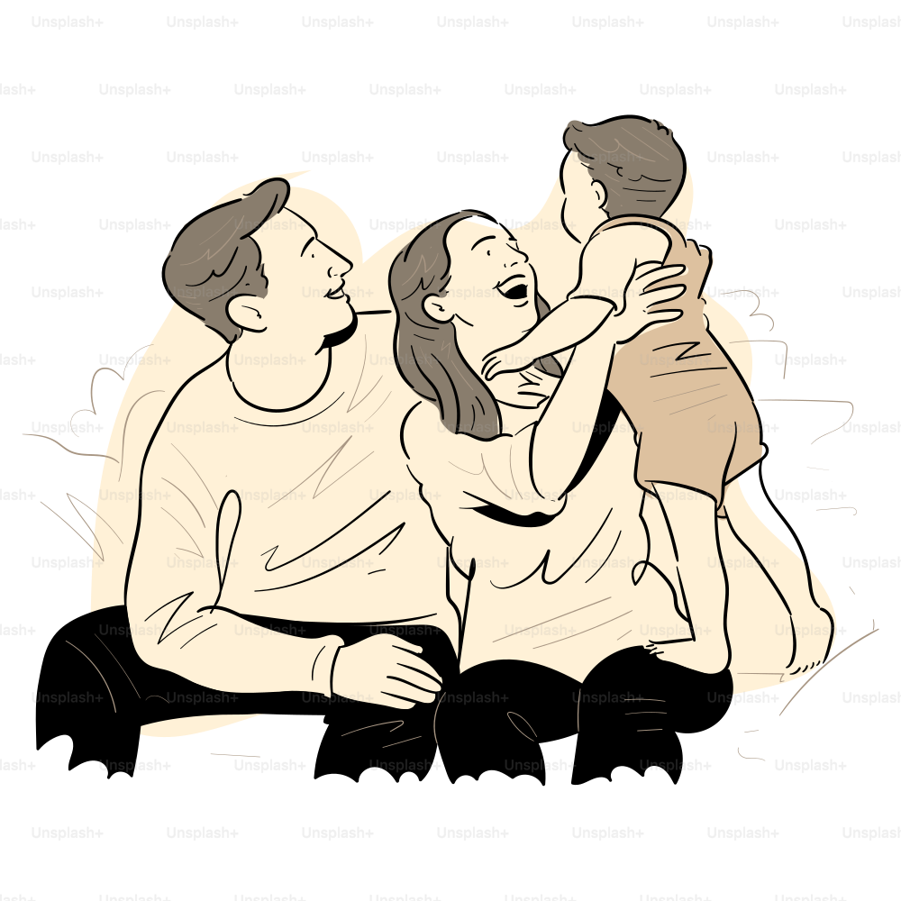 Un ragazzo felice viene stretto in un caldo abbraccio. vettoriale –  Immagine di Famiglia su Unsplash, image size:3000x3000