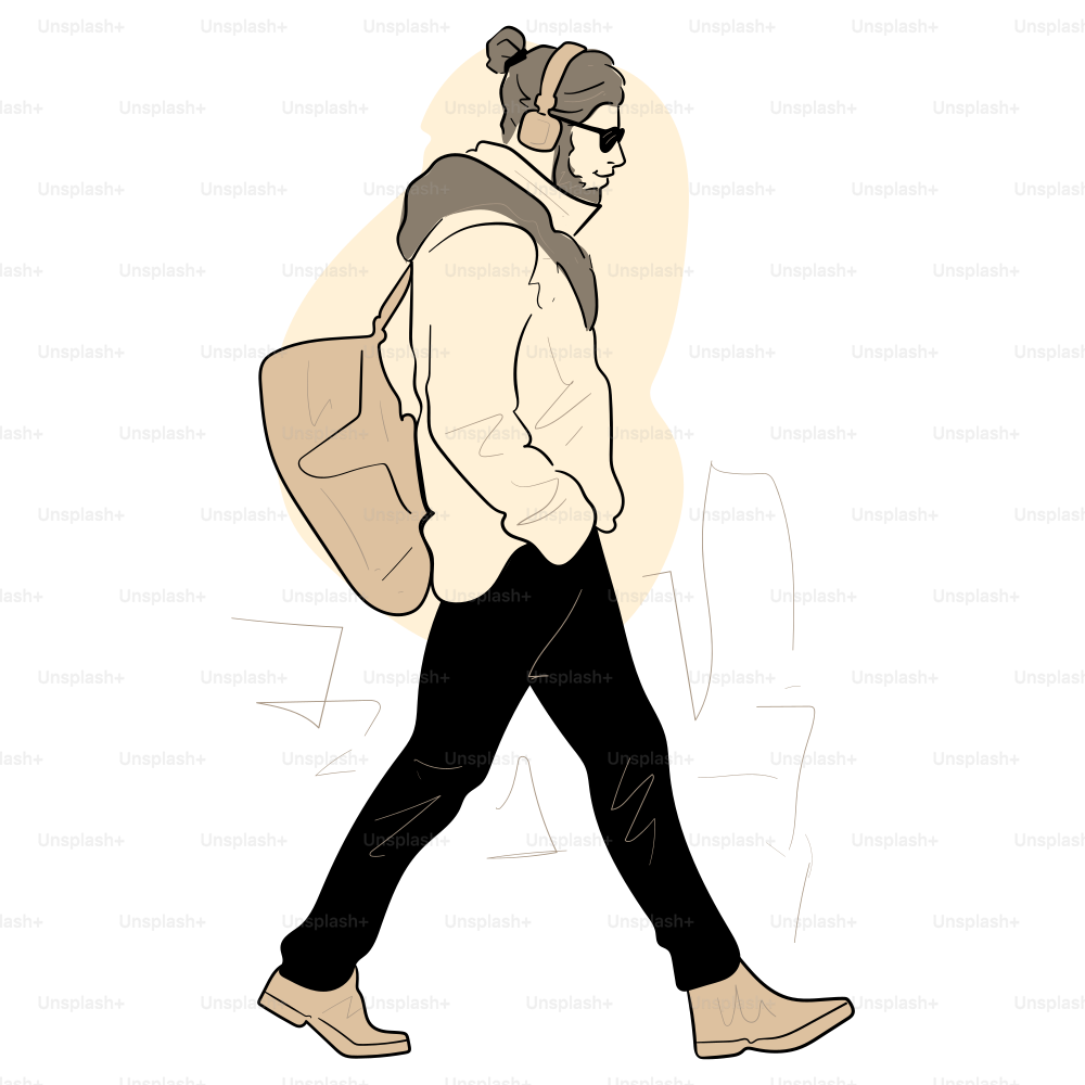 Un uomo elegante cammina per strada