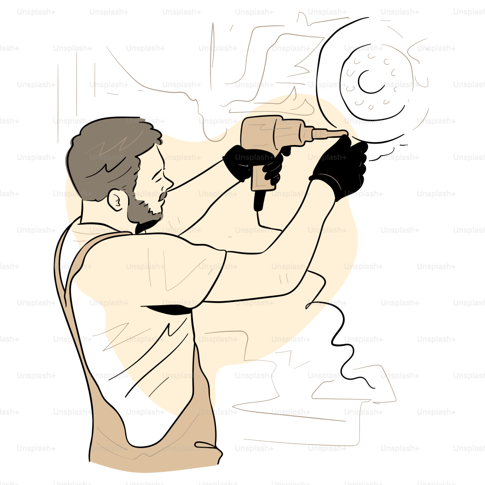 Mechanic uses a drill to work on a car.