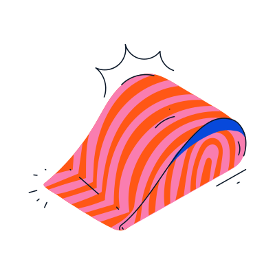 Una ilustración colorida de un filete de salmón.