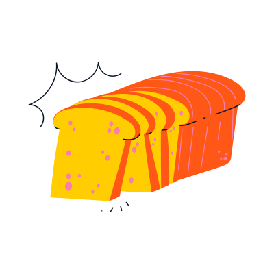 Freshly sliced bread loaf ready to be enjoyed.