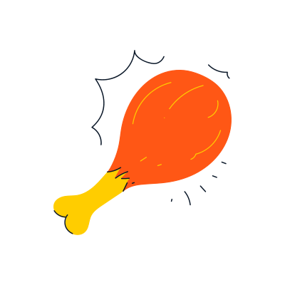 ¡Pierna de pollo frita lista para comer!