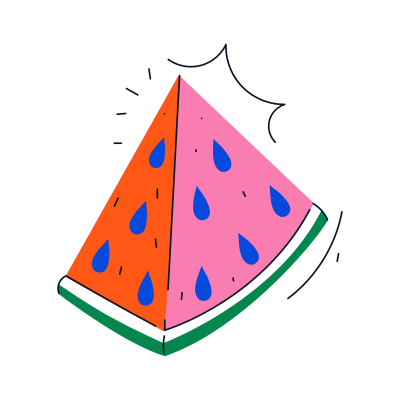 Here's a possible caption: a delicious, colorful watermelon slice.