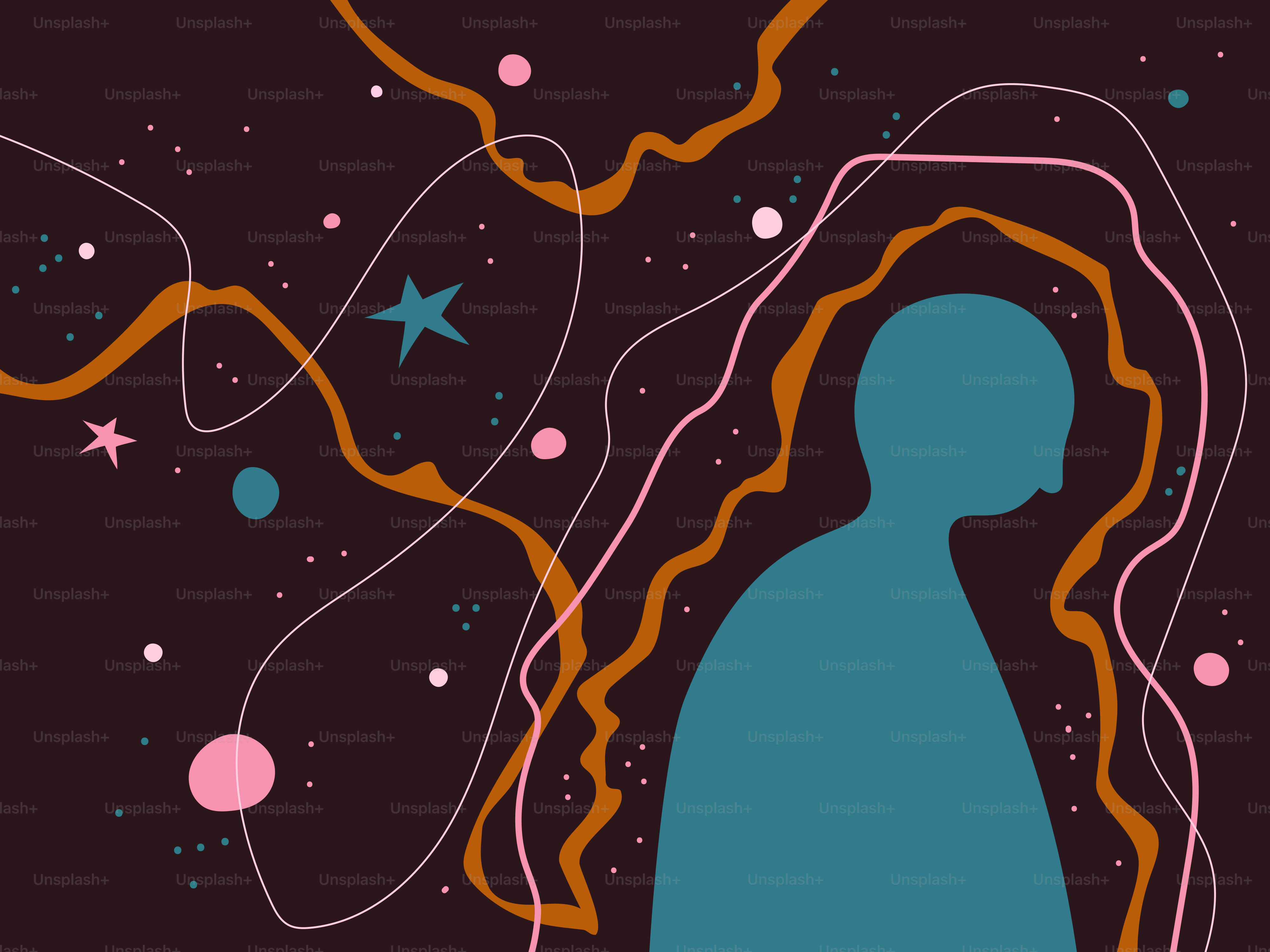 A lonely figure amidst swirling stars and lines.