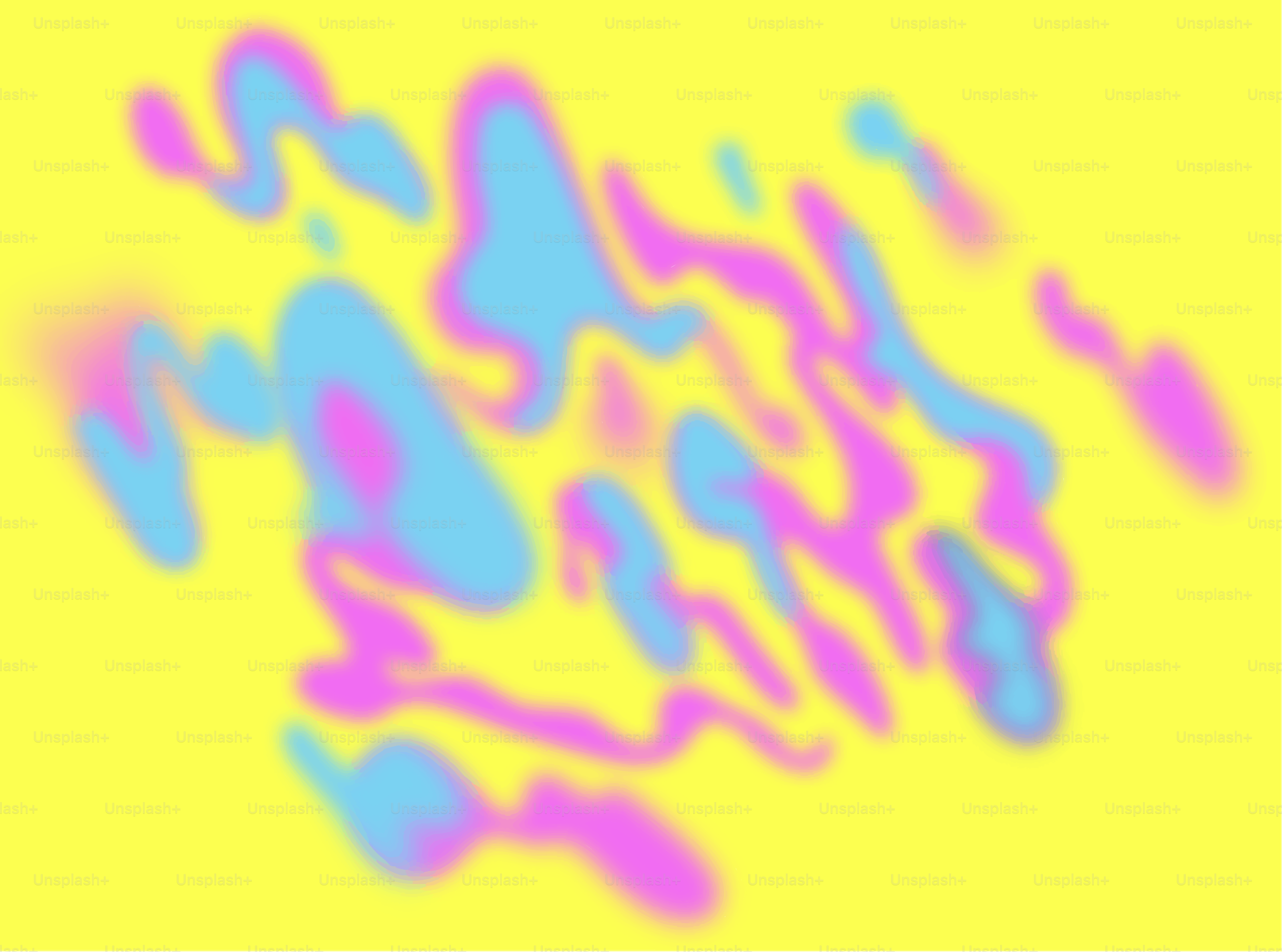 Blurred abstract shapes in blue, pink, and yellow.