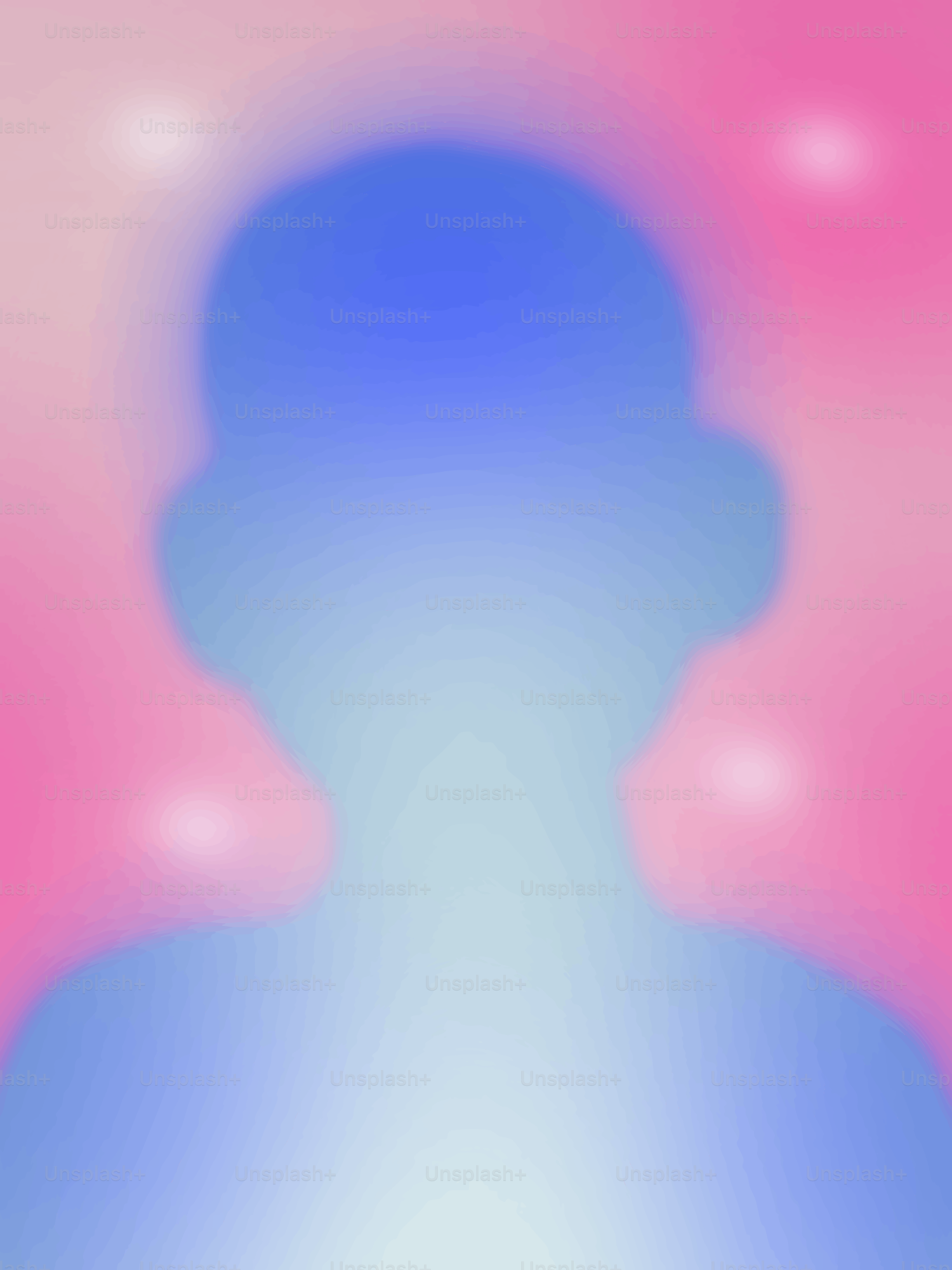 Appare una silhouette sfocata con colori astratti.