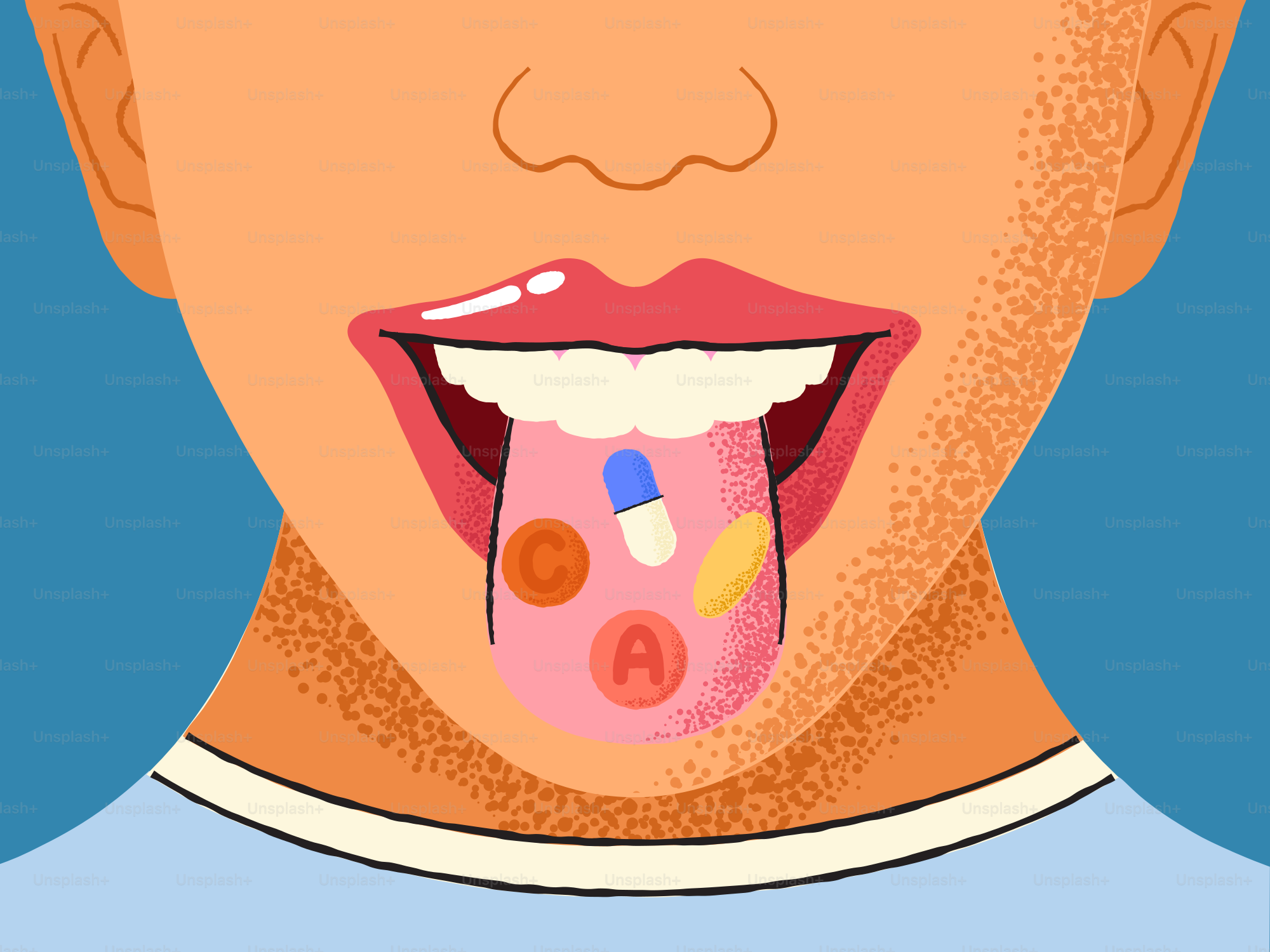 Una persona está tomando múltiples vitaminas.