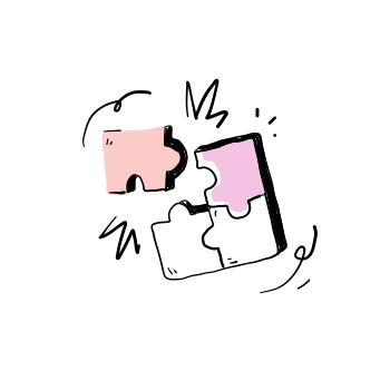 Puzzle pieces fitting together to form a solution.
