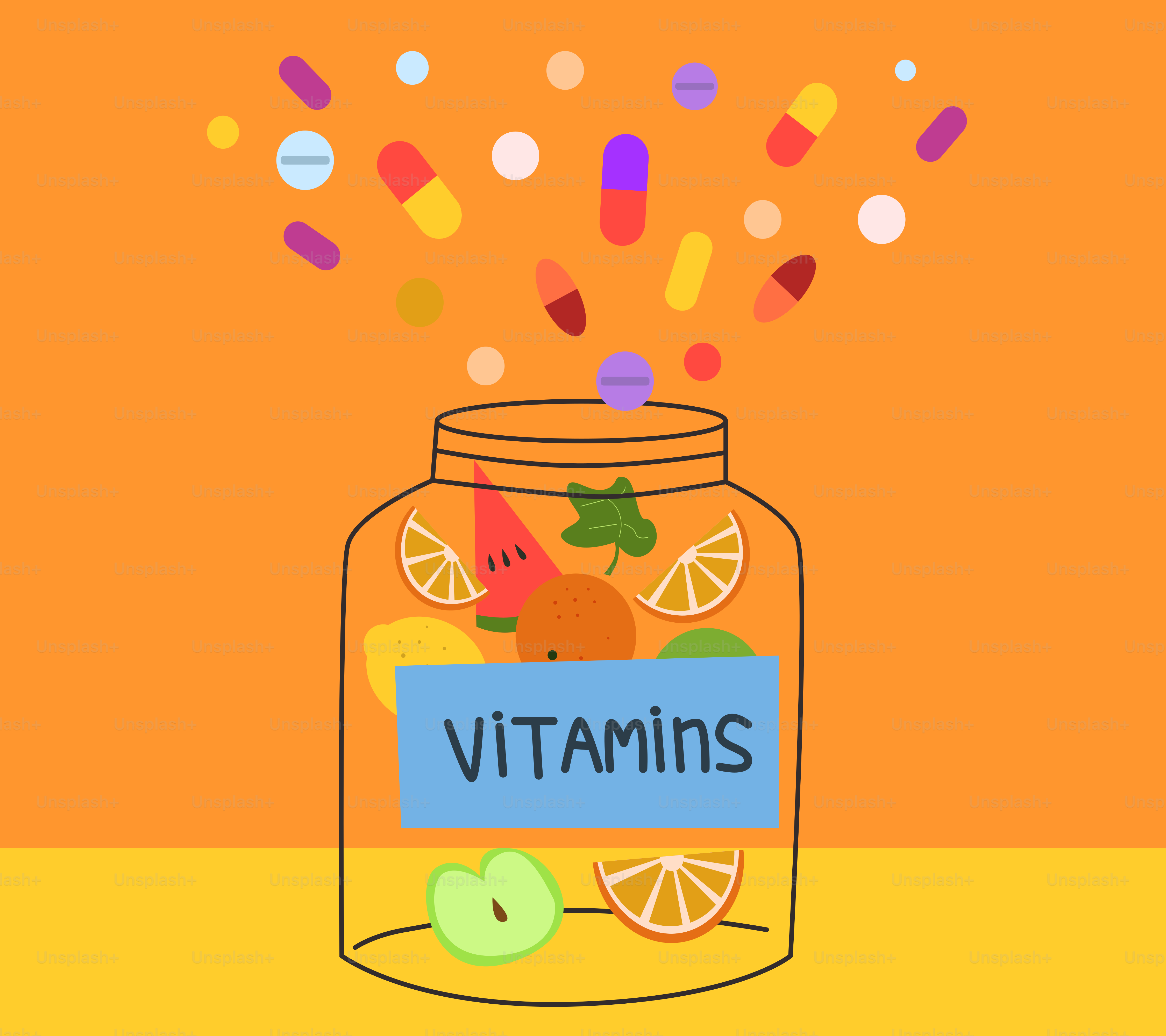 Vitamins from a jar are essential for good health.
